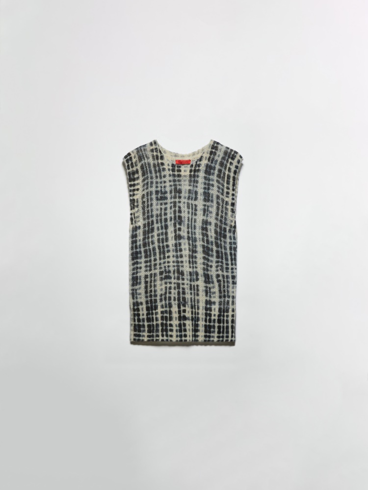 Checked mohair-blend gilet - WHITE BLACK - MAX&Co.