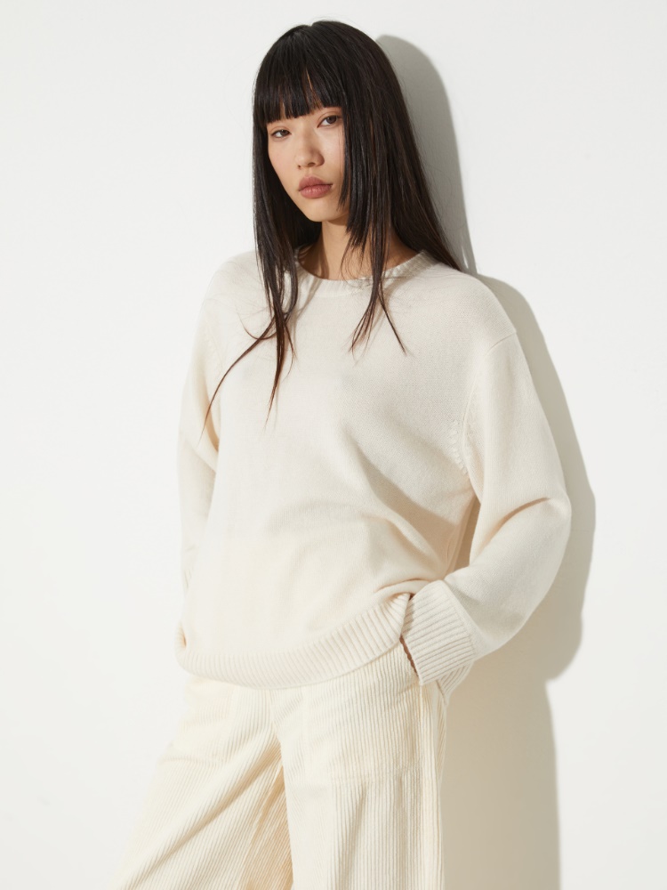 Jersey extragrande de lana y cachemira - BLANCO LANA - MAX&Co.