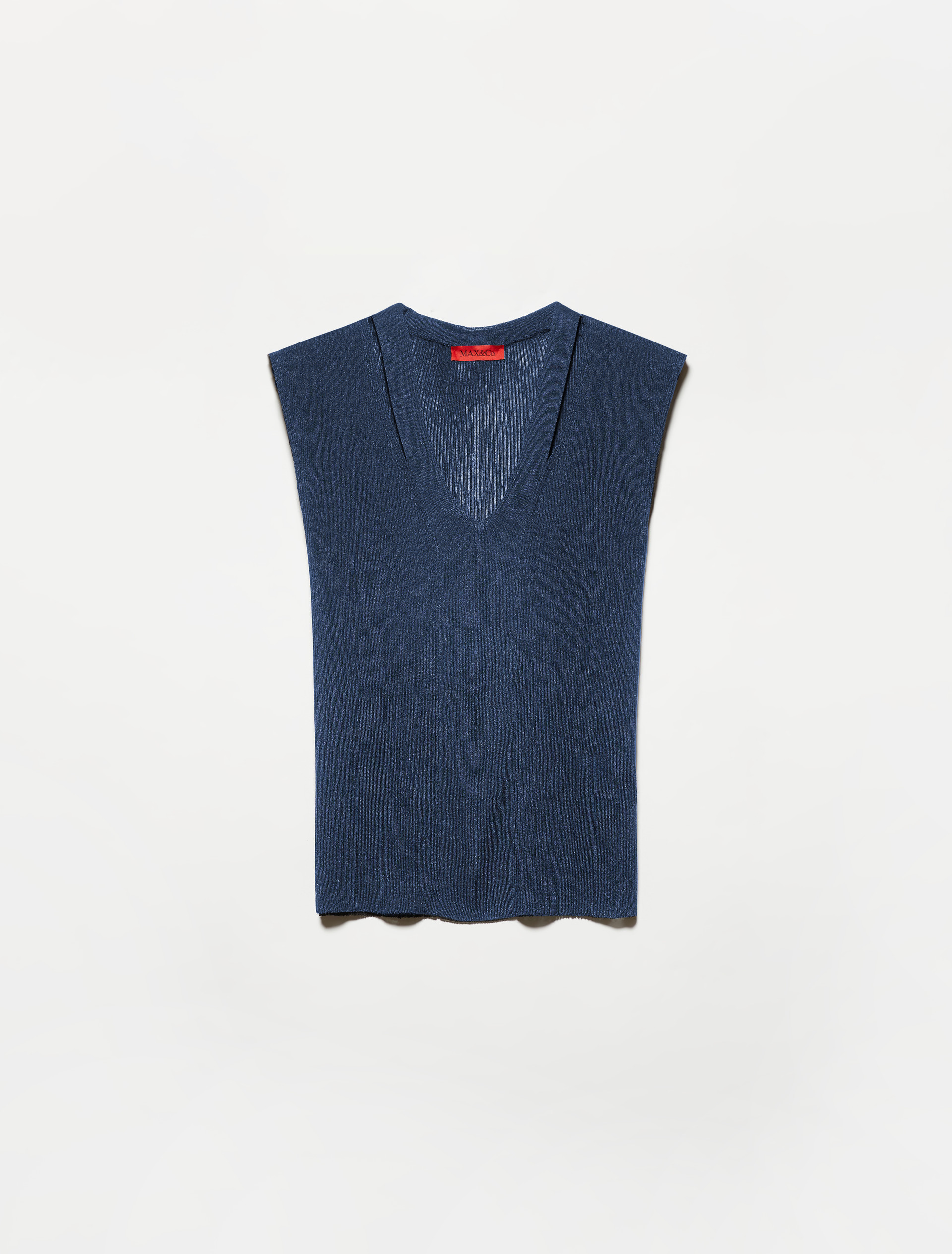 Cut-out ribbed T-shirt, navy | MAX&Co. Cut-out ribbed T-shirt - NAVY - MAX&Co. - 5