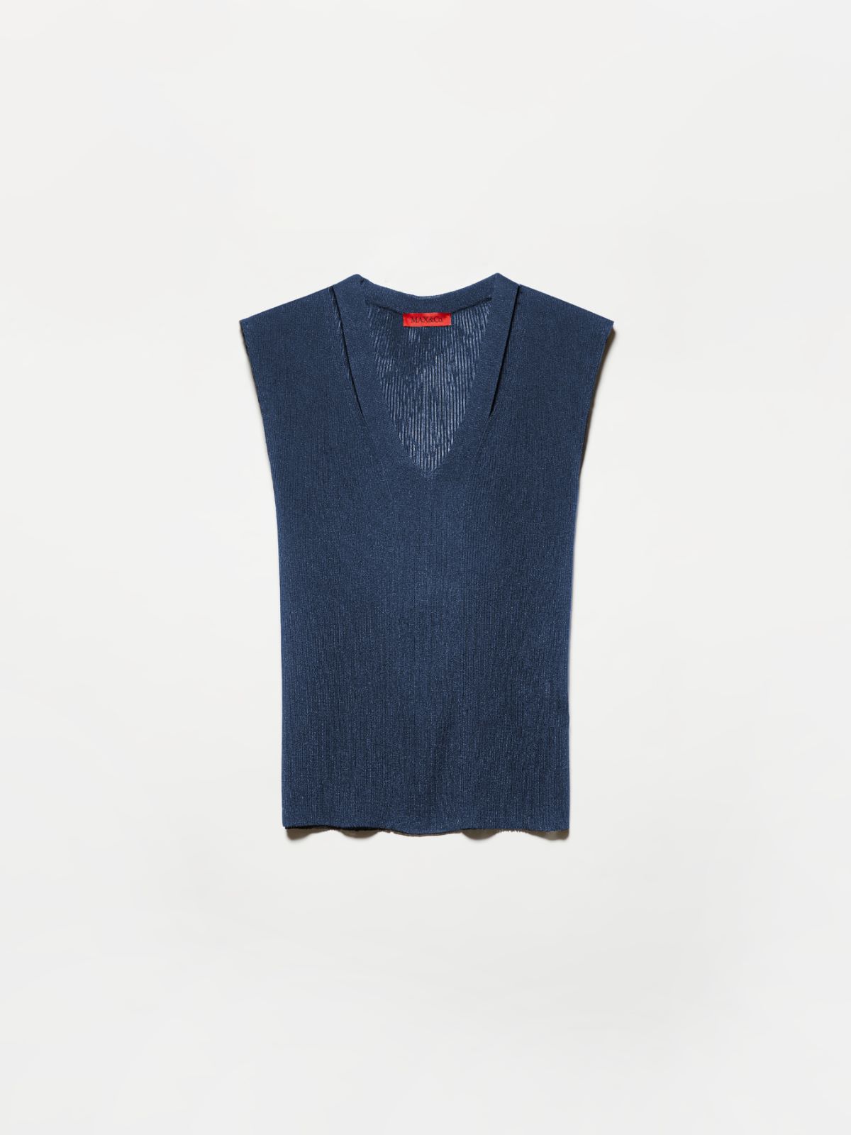 Cut-out ribbed T-shirt - NAVY - MAX&Co. - 5