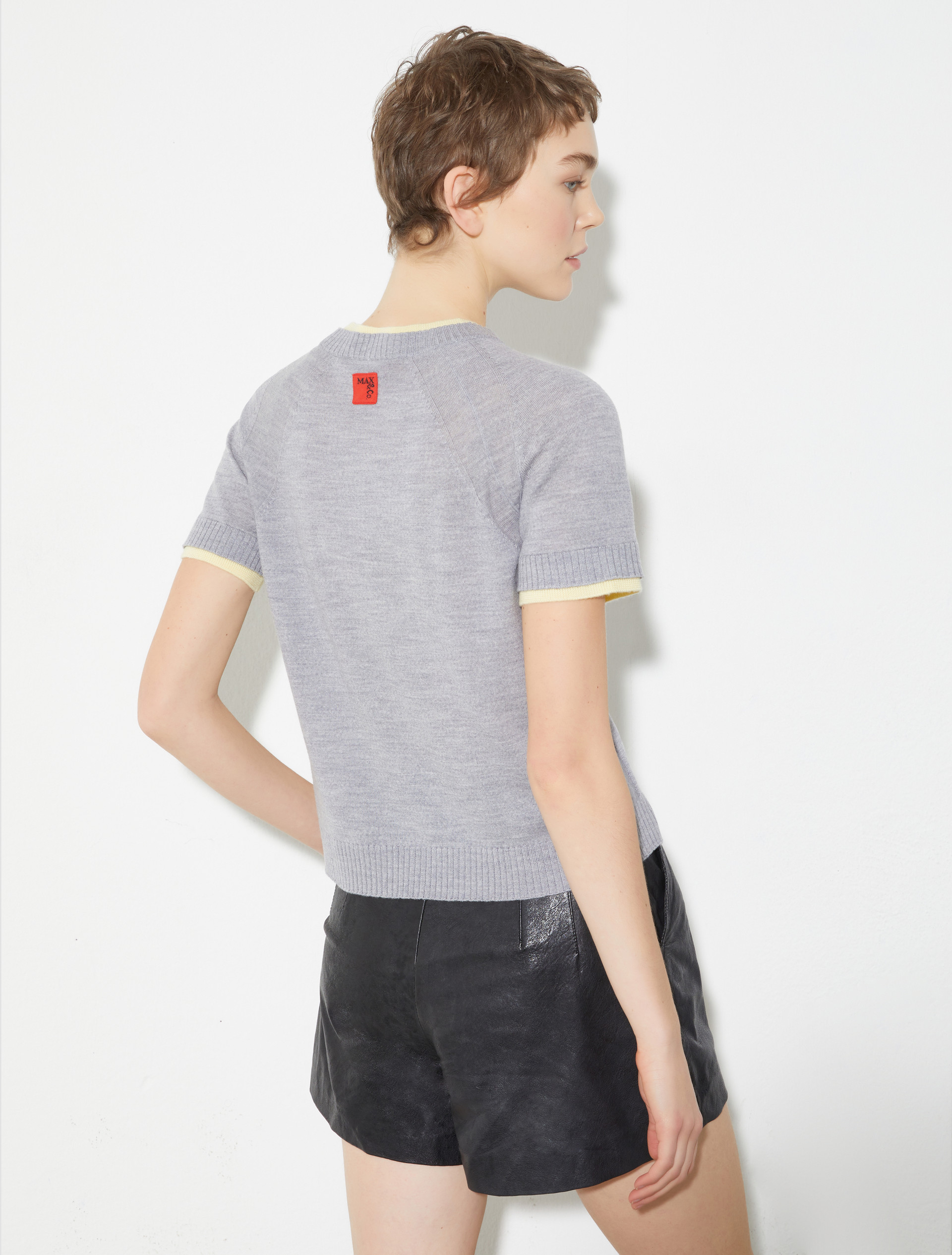 Pure merino wool T-shirt, melange grey | MAX&Co. Pure merino wool T-shirt - MELANGE GREY - MAX&Co. - 2