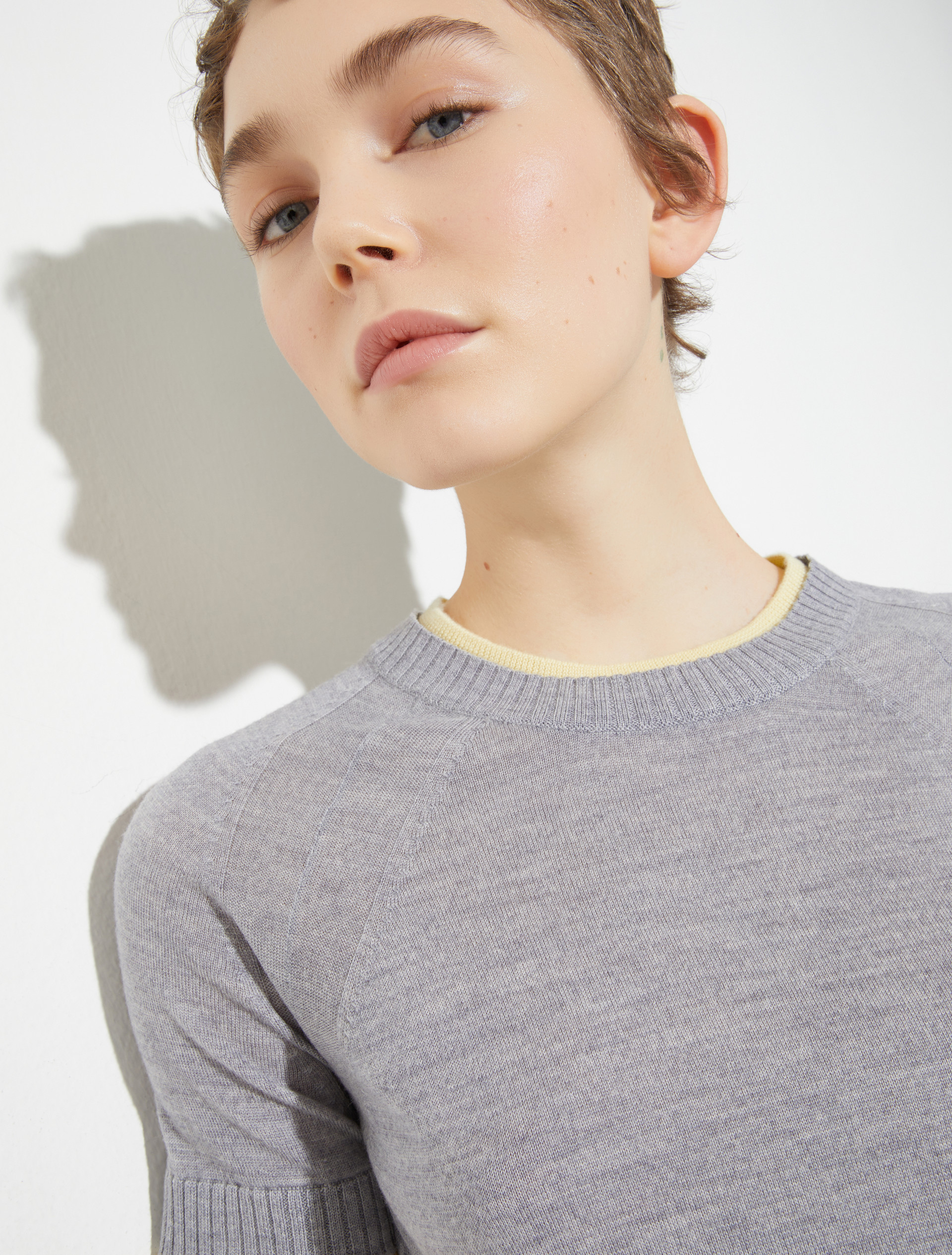 Pure merino wool T-shirt, melange grey | MAX&Co. Pure merino wool T-shirt - MELANGE GREY - MAX&Co. - 3
