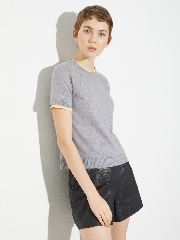 Pure merino wool T-shirt - MELANGE GREY - MAX&Co.