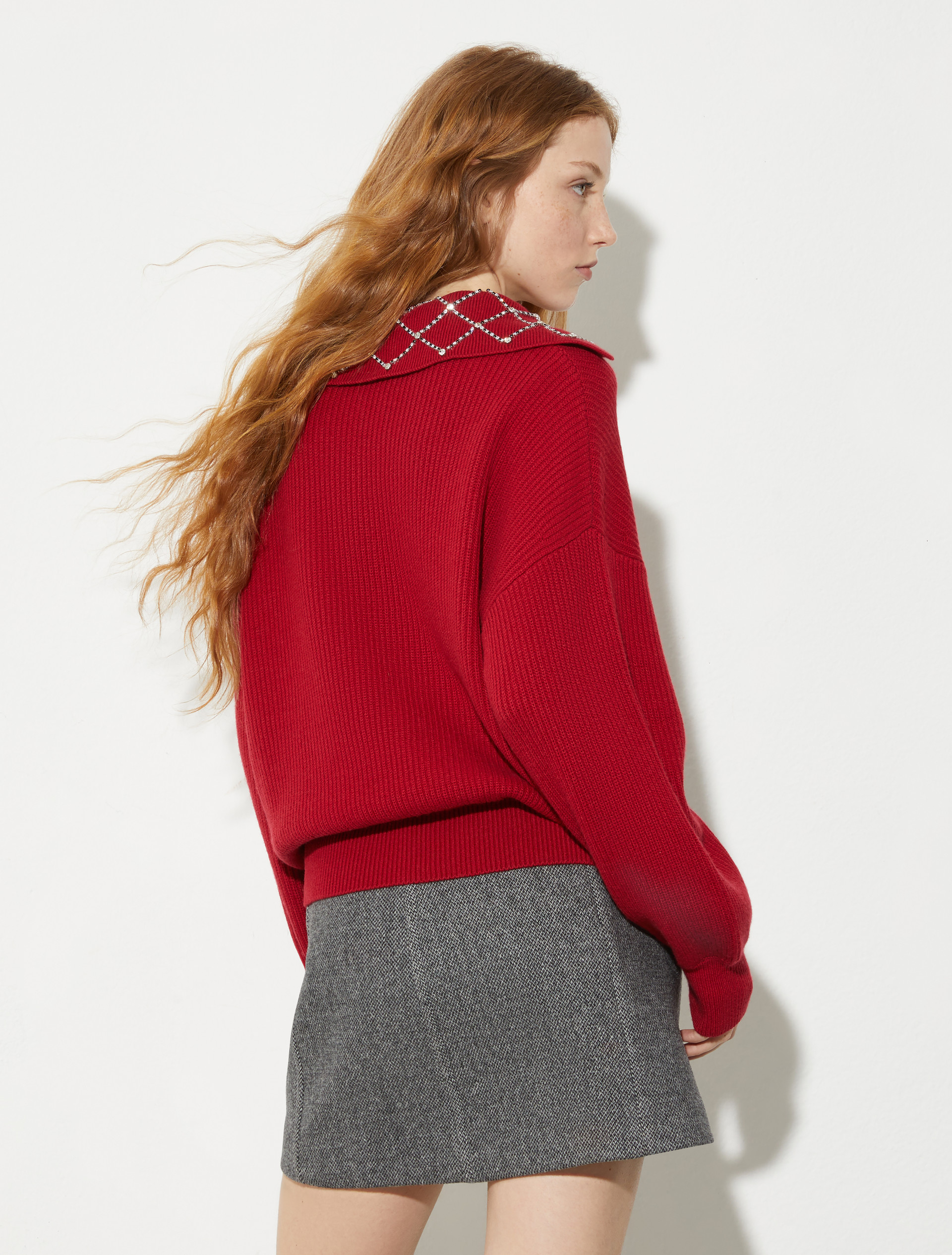 Pull avec broderies bijoux, cerise | MAX&Co. Pull avec broderies bijoux - CERISE - MAX&Co. - 2
