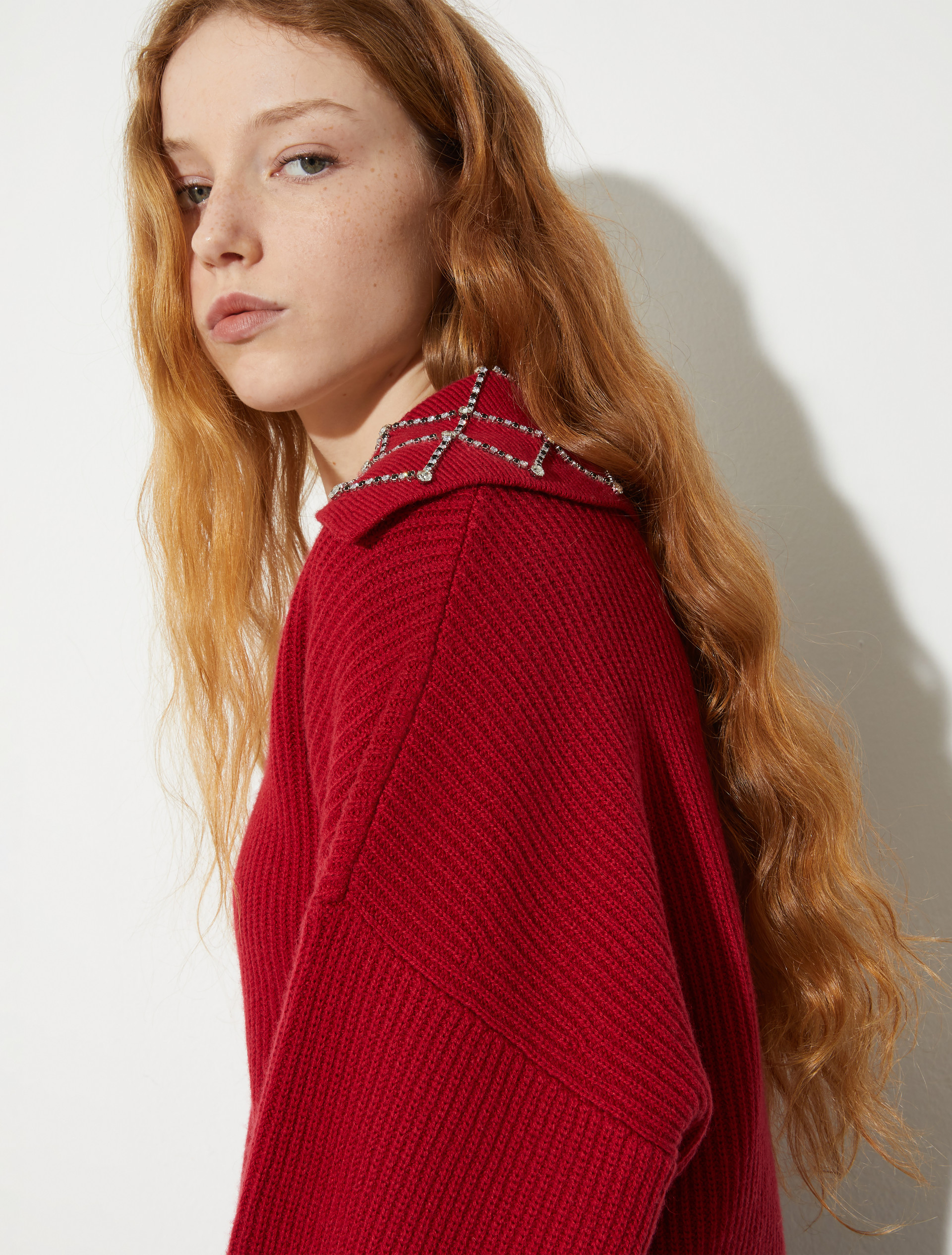 Pull avec broderies bijoux, cerise | MAX&Co. Pull avec broderies bijoux - CERISE - MAX&Co. - 3