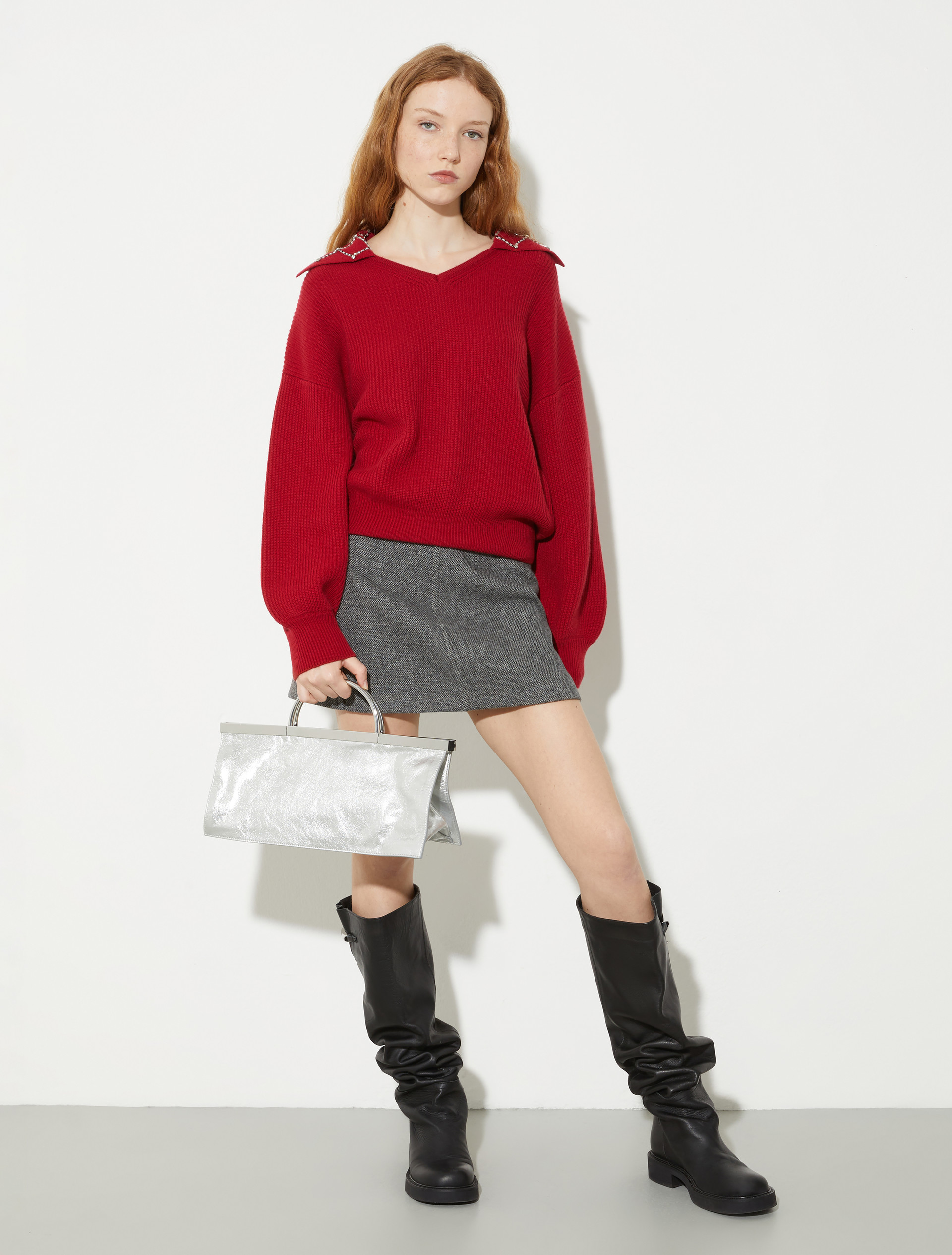 Pull avec broderies bijoux, cerise | MAX&Co. Pull avec broderies bijoux - CERISE - MAX&Co. - 4