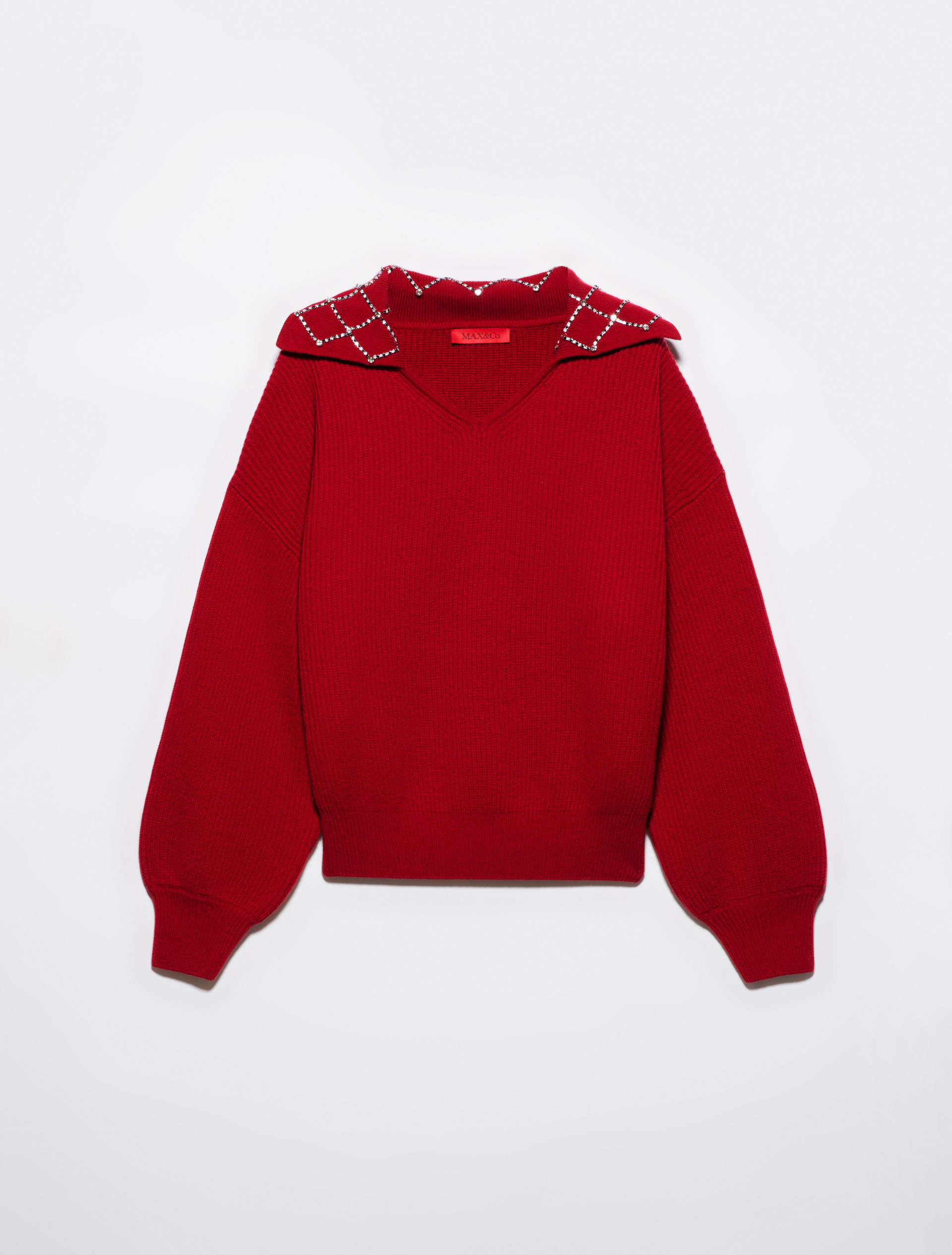 Pull avec broderies bijoux, cerise | MAX&Co. Pull avec broderies bijoux - CERISE - MAX&Co. - 5