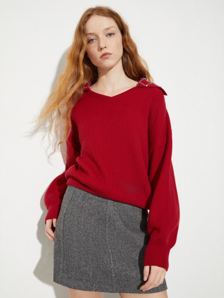 Pull avec broderies bijoux - CERISE - MAX&Co.