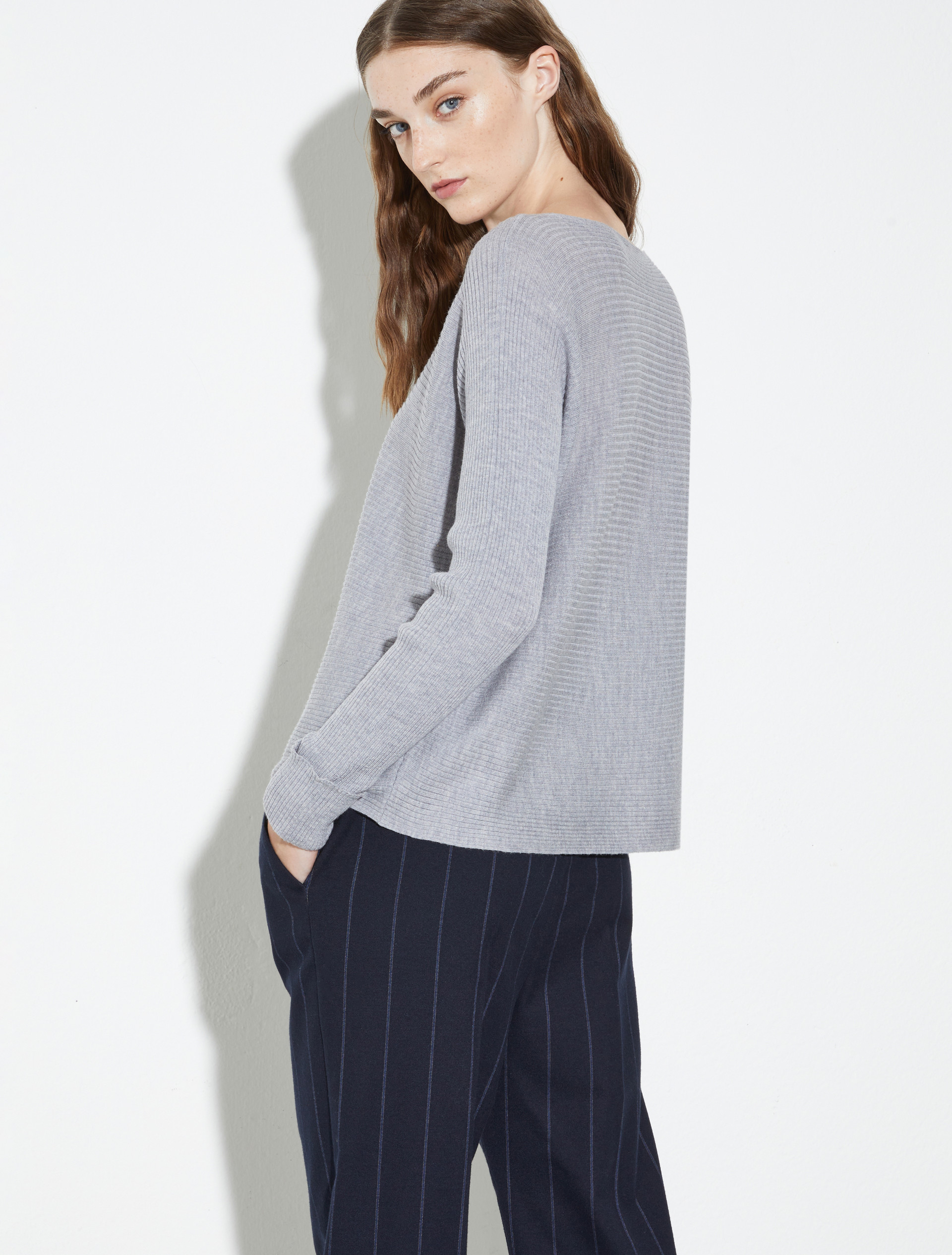 Ribbed merino wool jumper - MELANGE GREY - MAX&Co. - 2