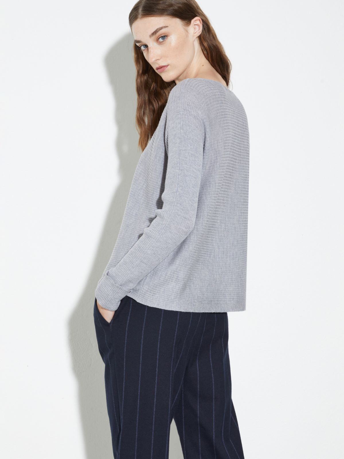 Ribbed merino wool jumper - MELANGE GREY - MAX&Co. - 2
