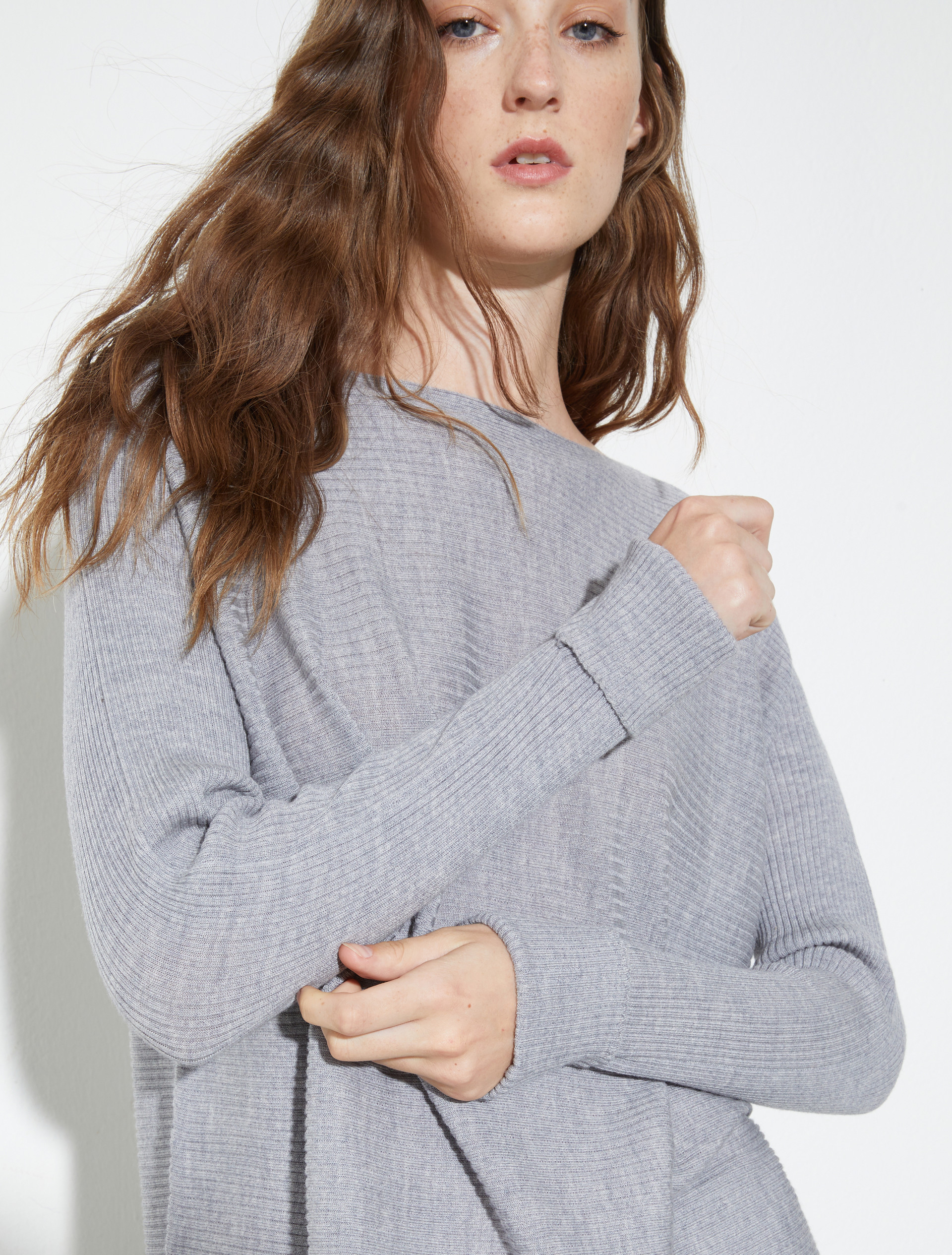 Ribbed merino wool jumper - MELANGE GREY - MAX&Co. - 3
