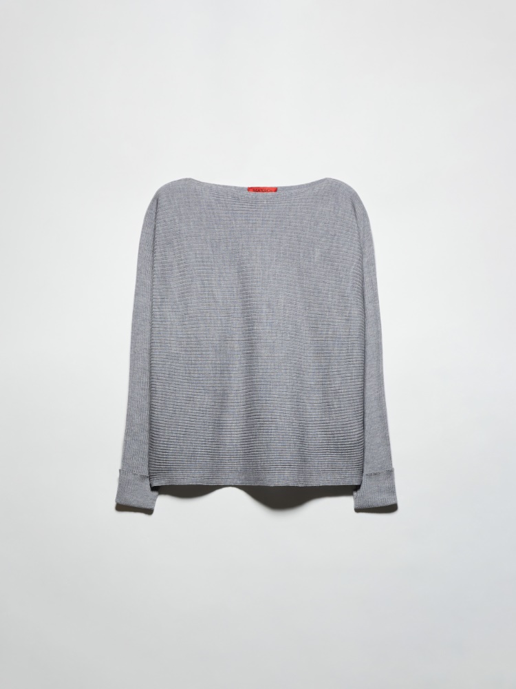 Ribbed merino wool jumper - MELANGE GREY - MAX&Co.