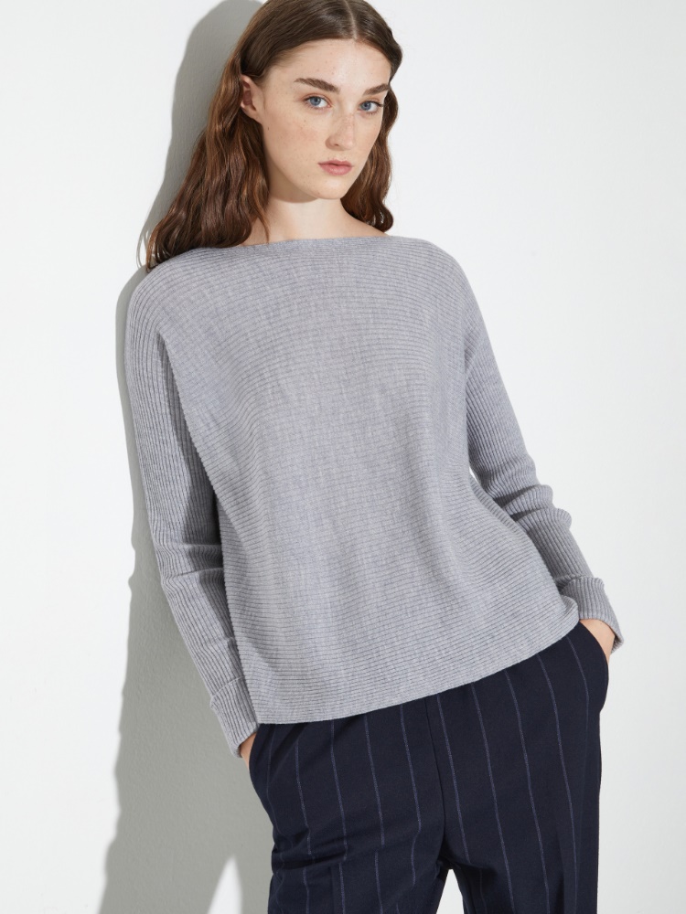 Maglia a coste in lana merino - GRIGIO MELANGE - MAX&Co.