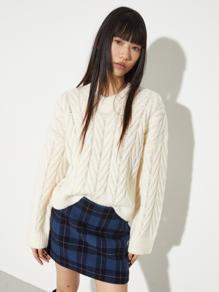 Flauschiger Pullover mit Chevron-Motiv - MAX&Co.