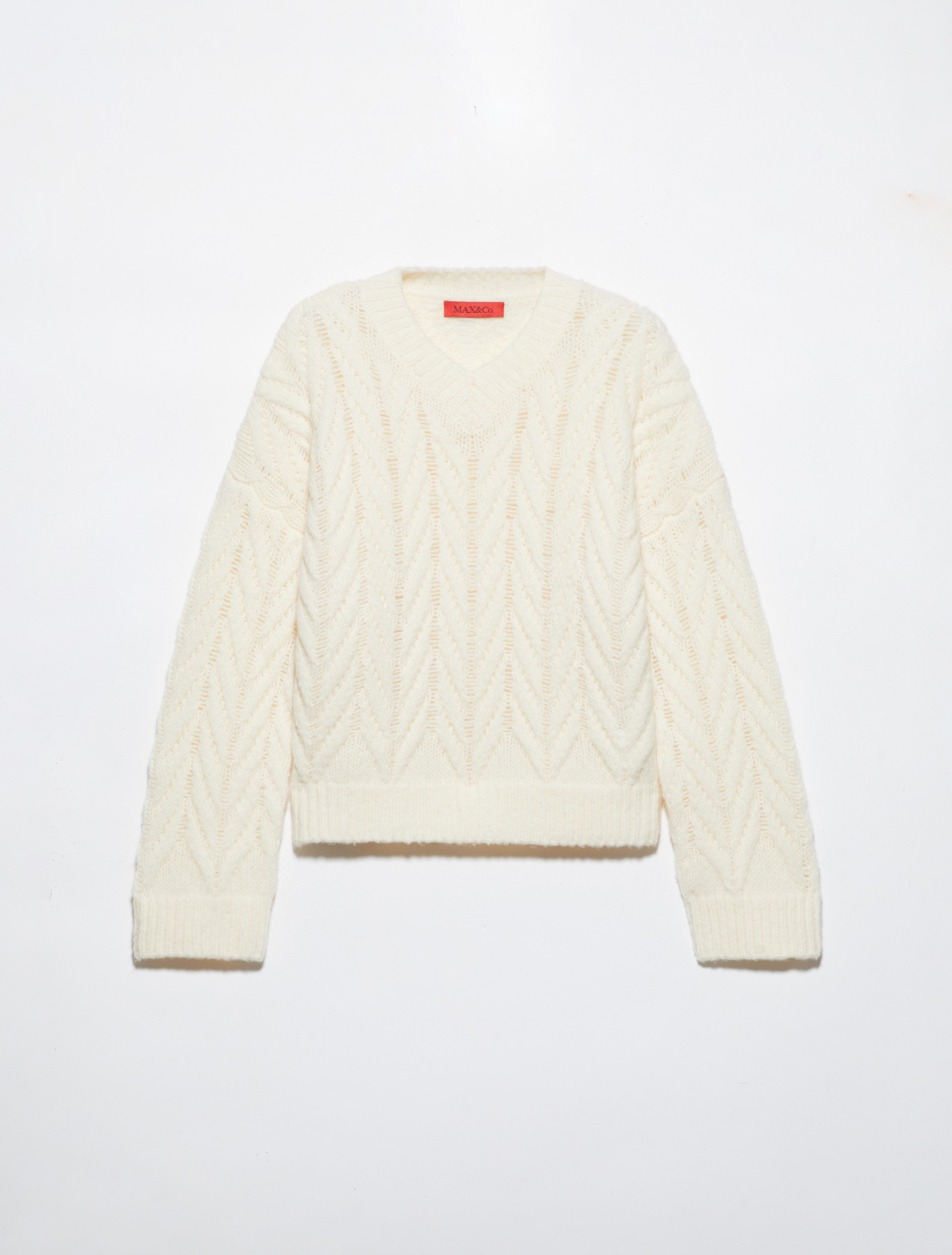 Jersey esponjoso con motivo chevrón, blanco lana | MAX&Co. Jersey esponjoso con motivo chevrón - BLANCO LANA - MAX&Co. - 5