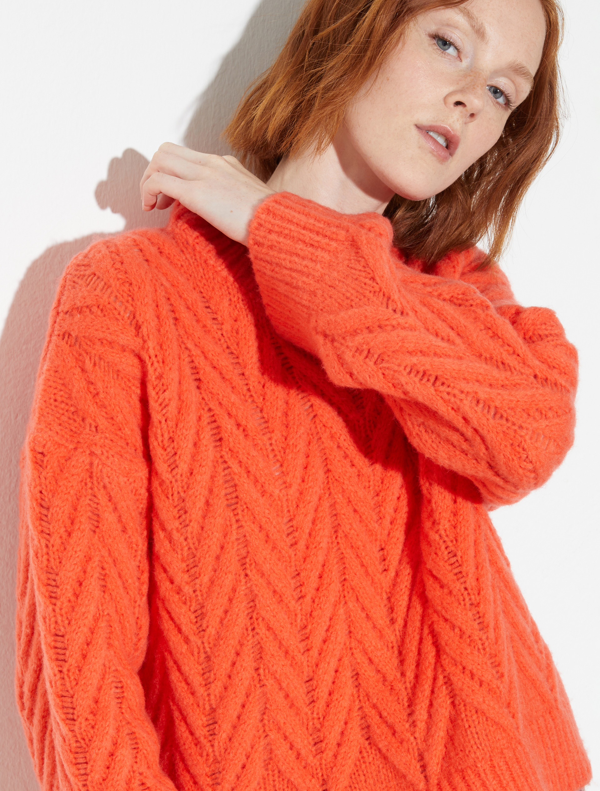 Jersey esponjoso con motivo chevrón, naranja | MAX&Co. Jersey esponjoso con motivo chevrón - NARANJA - MAX&Co. - 6
