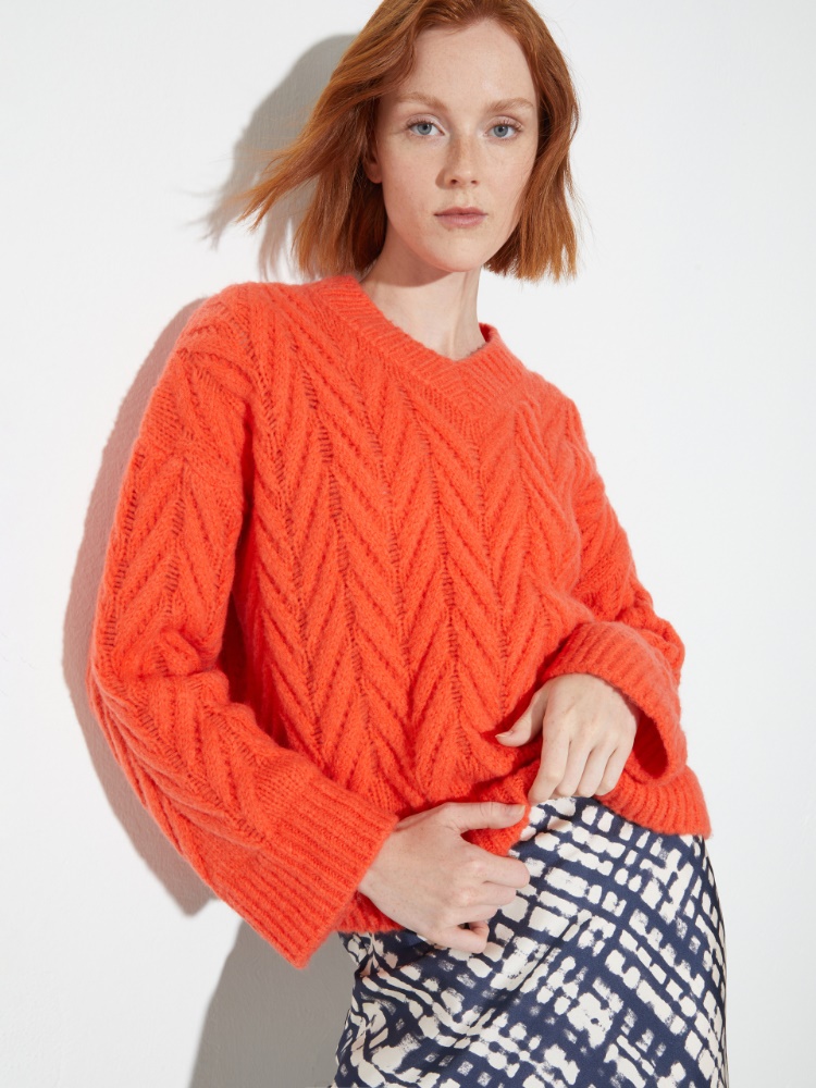 Jersey esponjoso con motivo chevrón - NARANJA - MAX&Co.