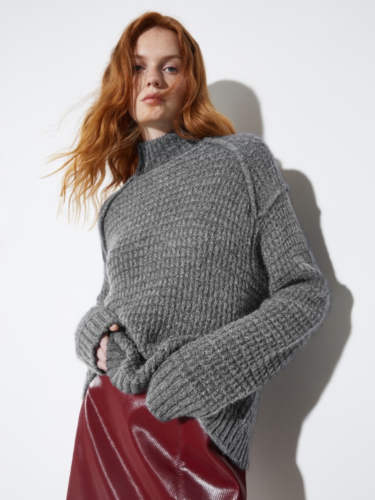 Lurex waffle-knit jumper - GREY - MAX&Co.
