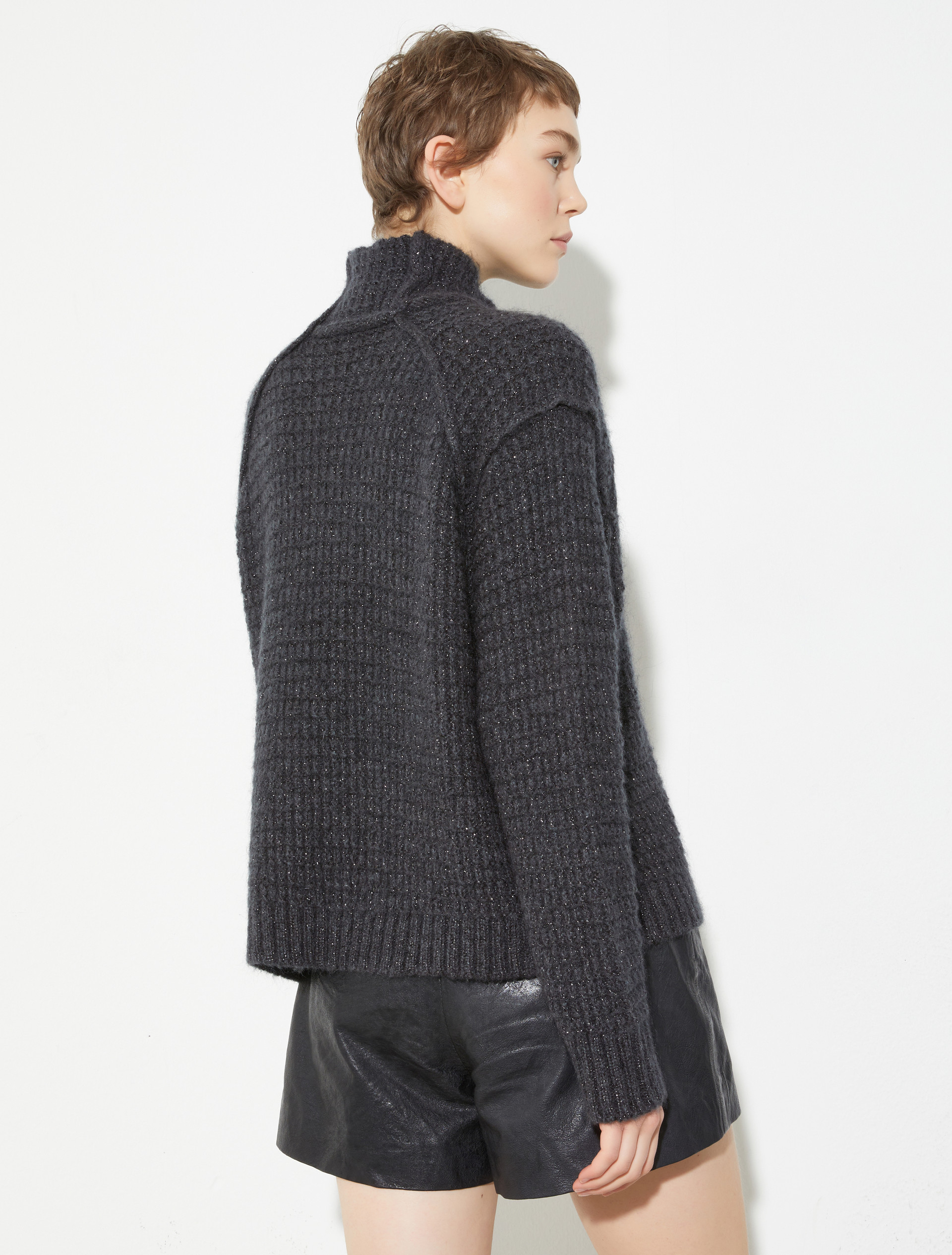Lurex waffle-knit jumper - DARK GREY - MAX&Co. - 2