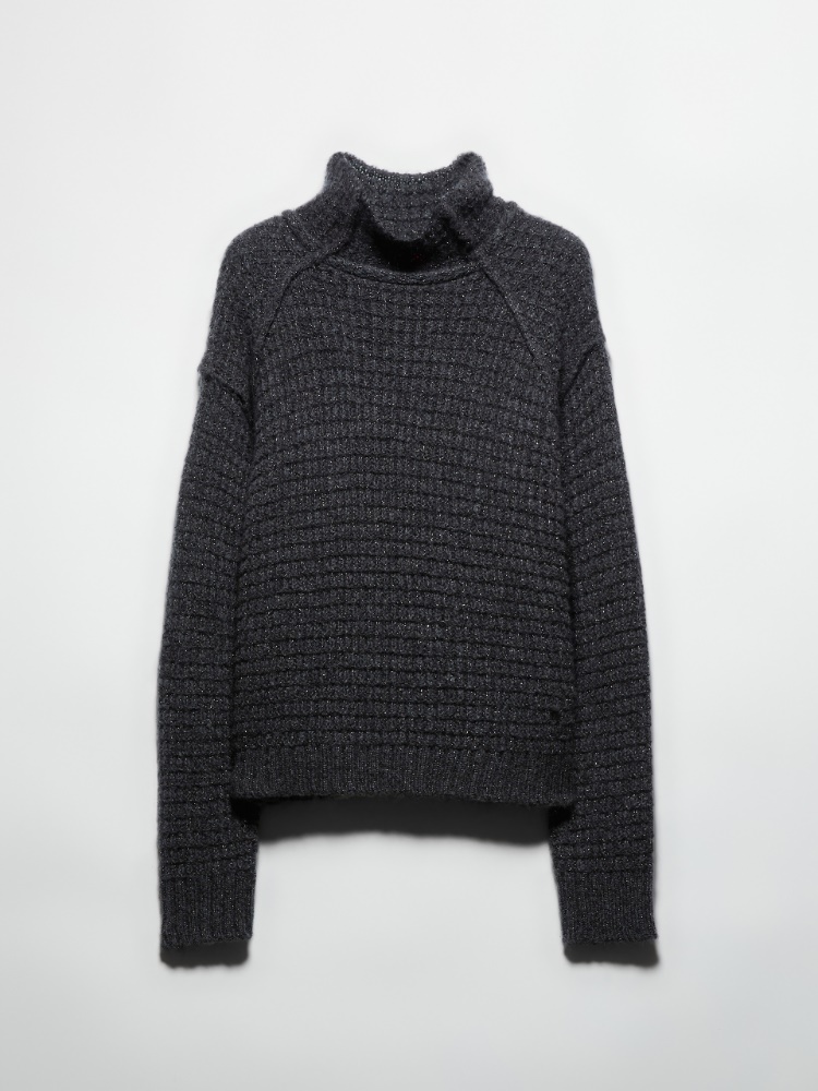 Lurex waffle-knit jumper - DARK GREY - MAX&Co.