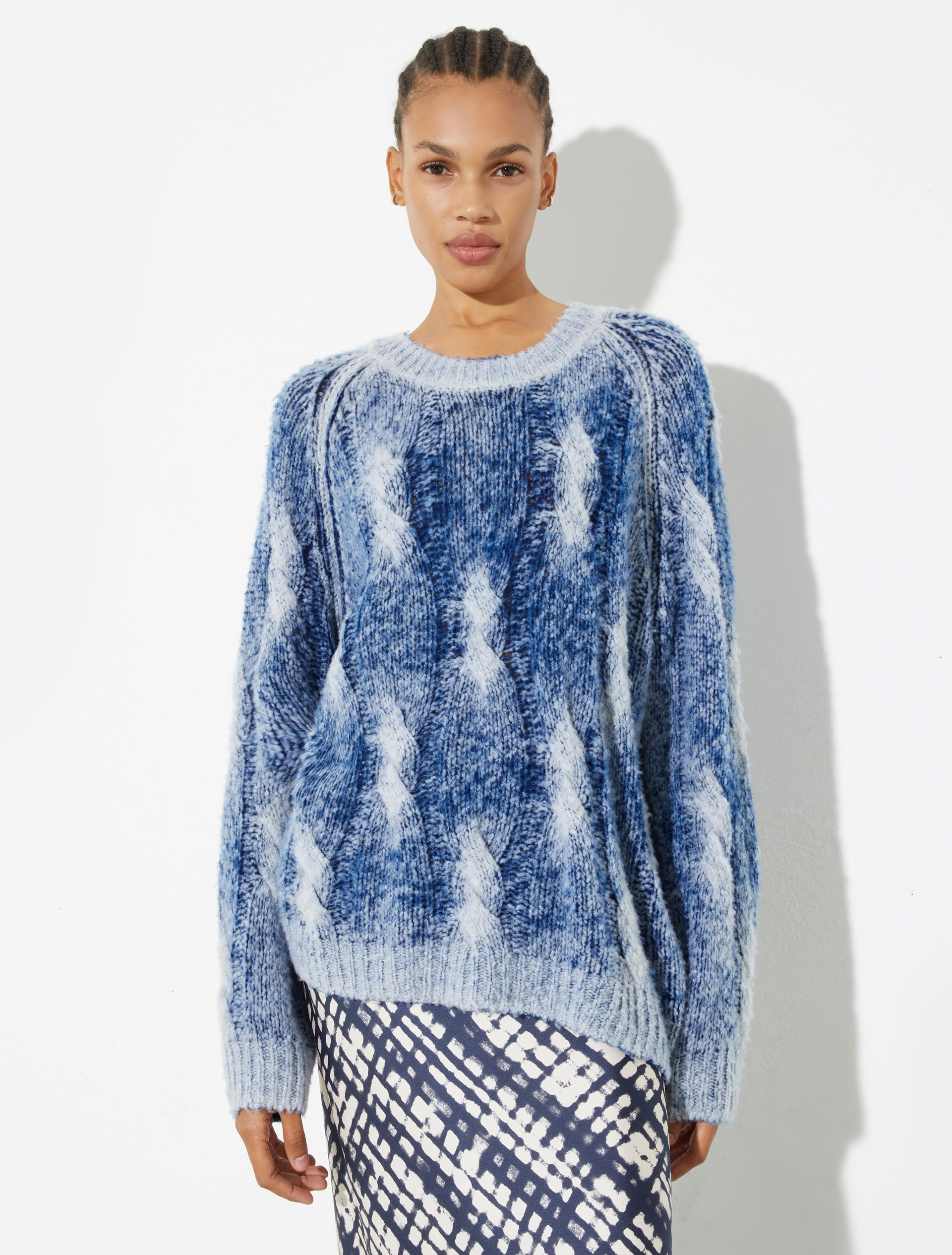 Reversible cable-knit jumper, grey | MAX&Co. Reversible cable-knit jumper - GREY - MAX&Co.