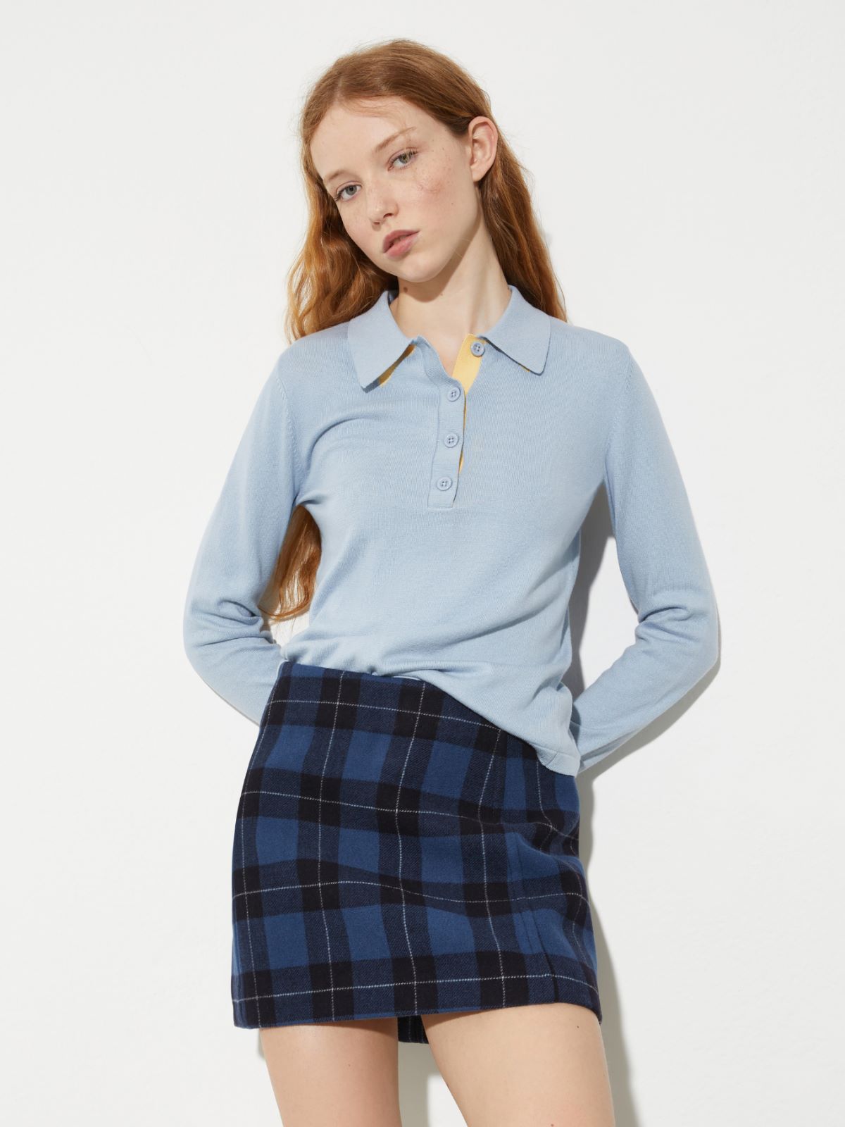 Polo de algodón y cachemira - AZUL - MAX&Co.