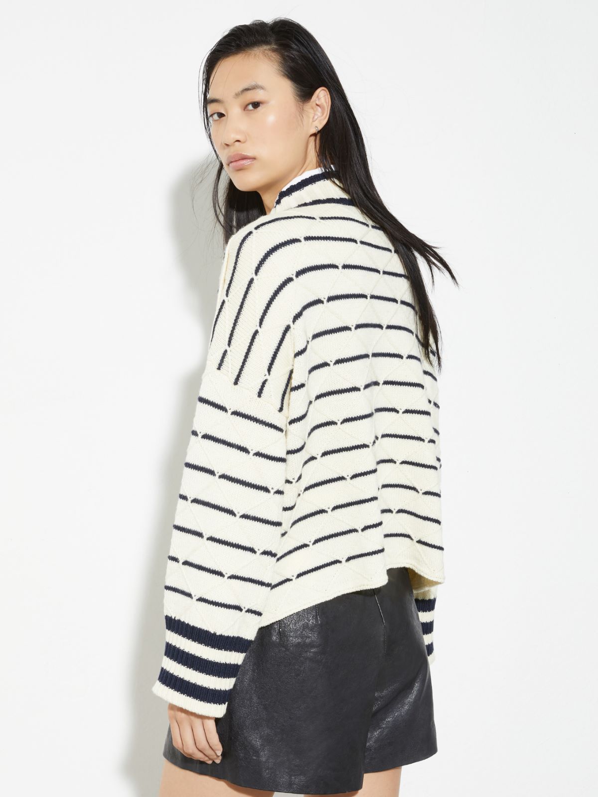 Diamond-knit striped jumper - MILK - MAX&Co. - 2