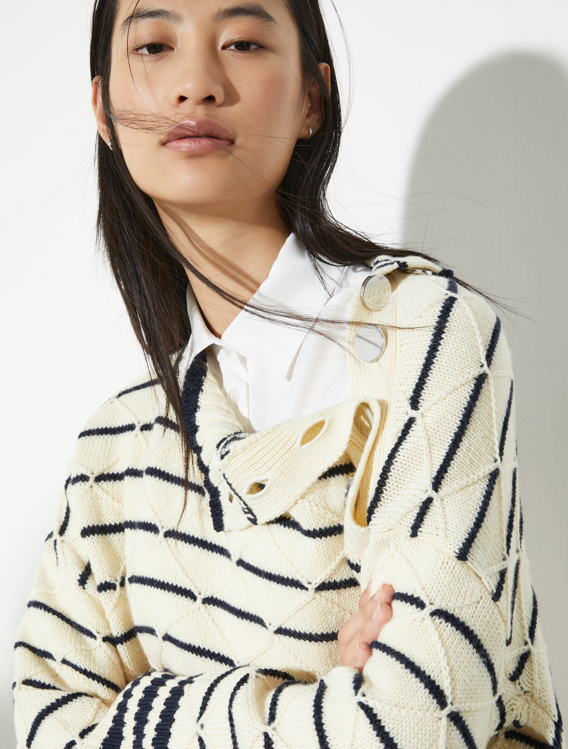 Diamond-knit striped jumper, milk | MAX&Co. Diamond-knit striped jumper - MILK - MAX&Co. - 3