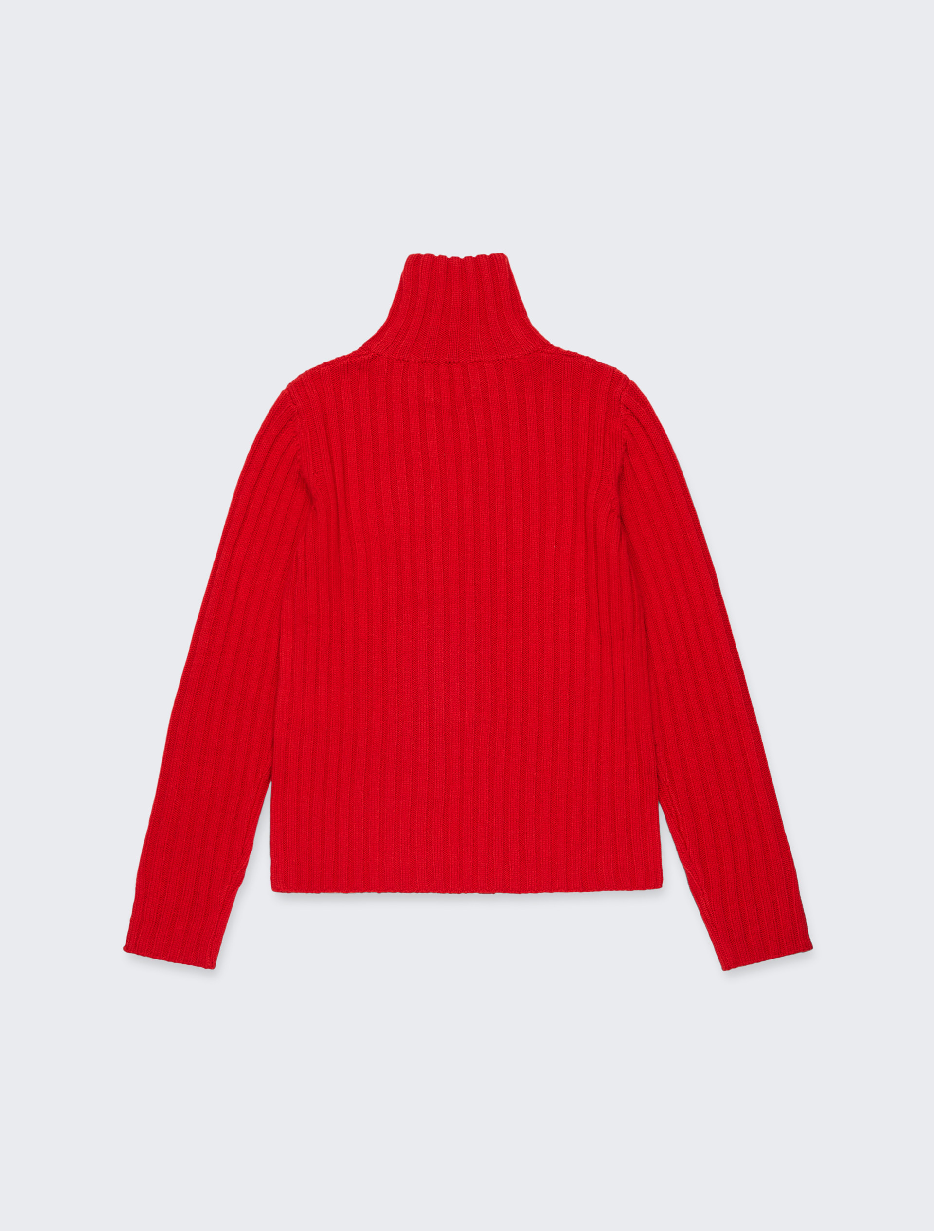 Ribbed wool blend turtleneck cardigan KID - RED - MAX&Co. - 2