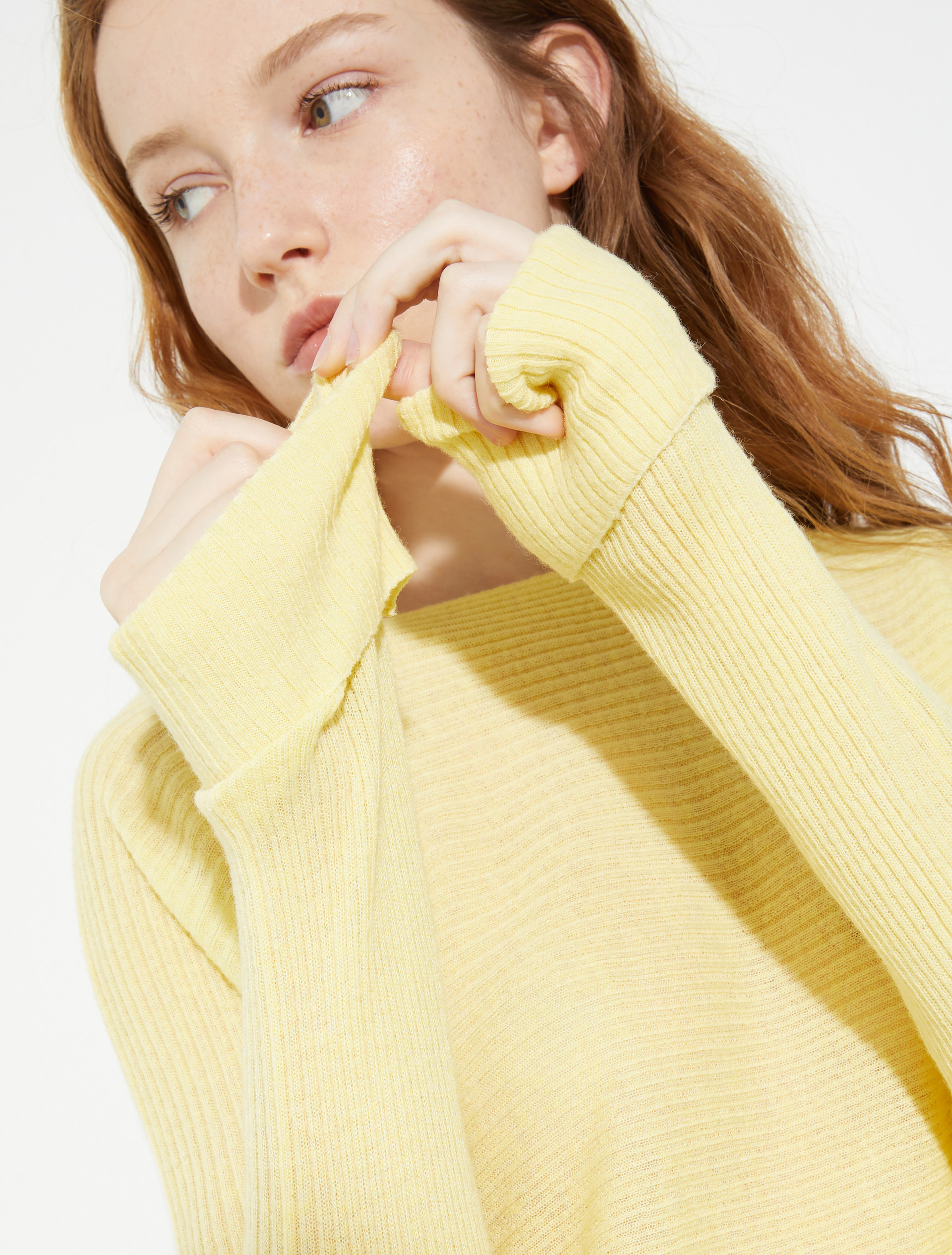 Ribbed wool and alpaca jumper, yellow | MAX&Co. Ribbed wool and alpaca jumper - YELLOW - MAX&Co. - 3