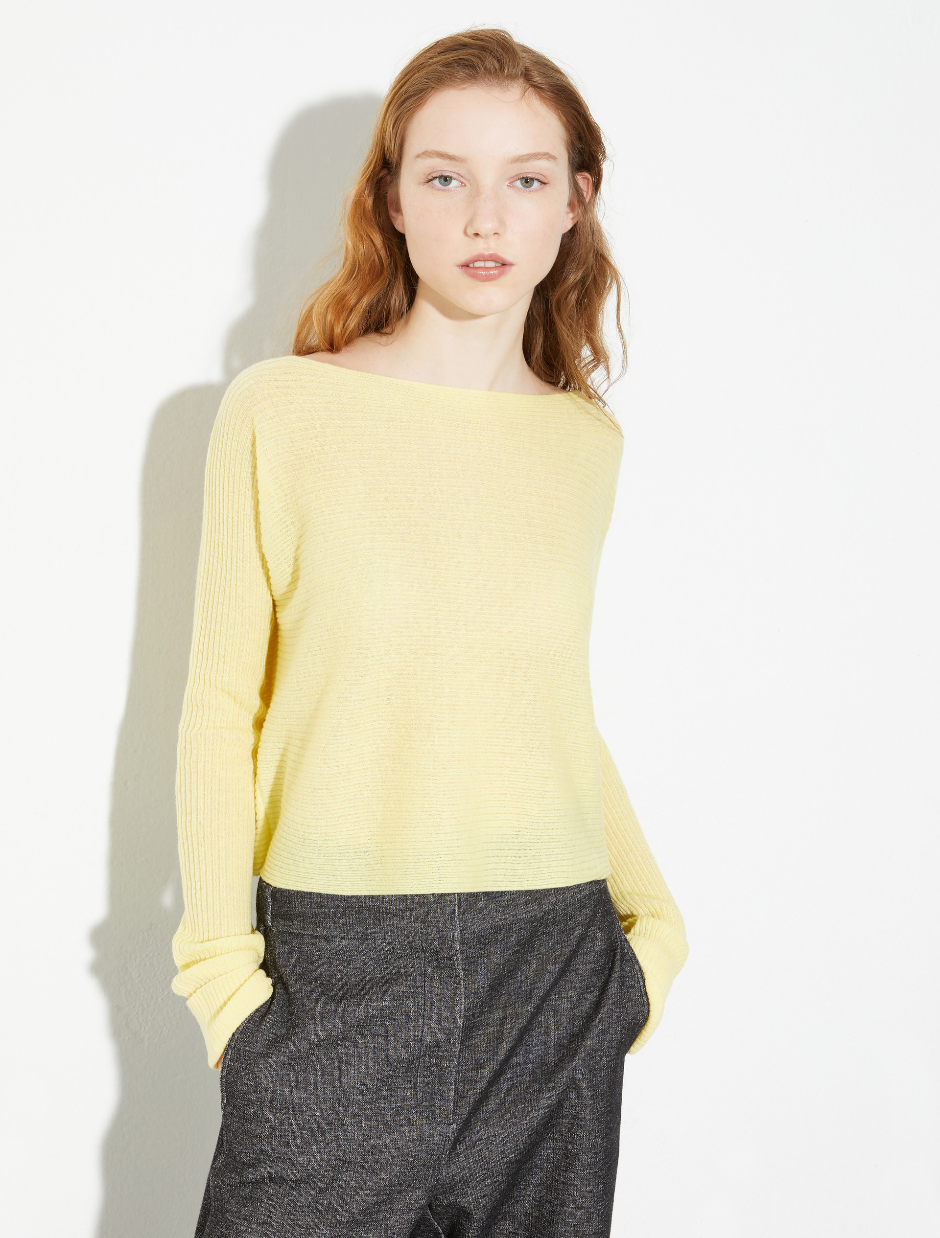 Ribbed wool and alpaca jumper, yellow | MAX&Co. Ribbed wool and alpaca jumper - YELLOW - MAX&Co.