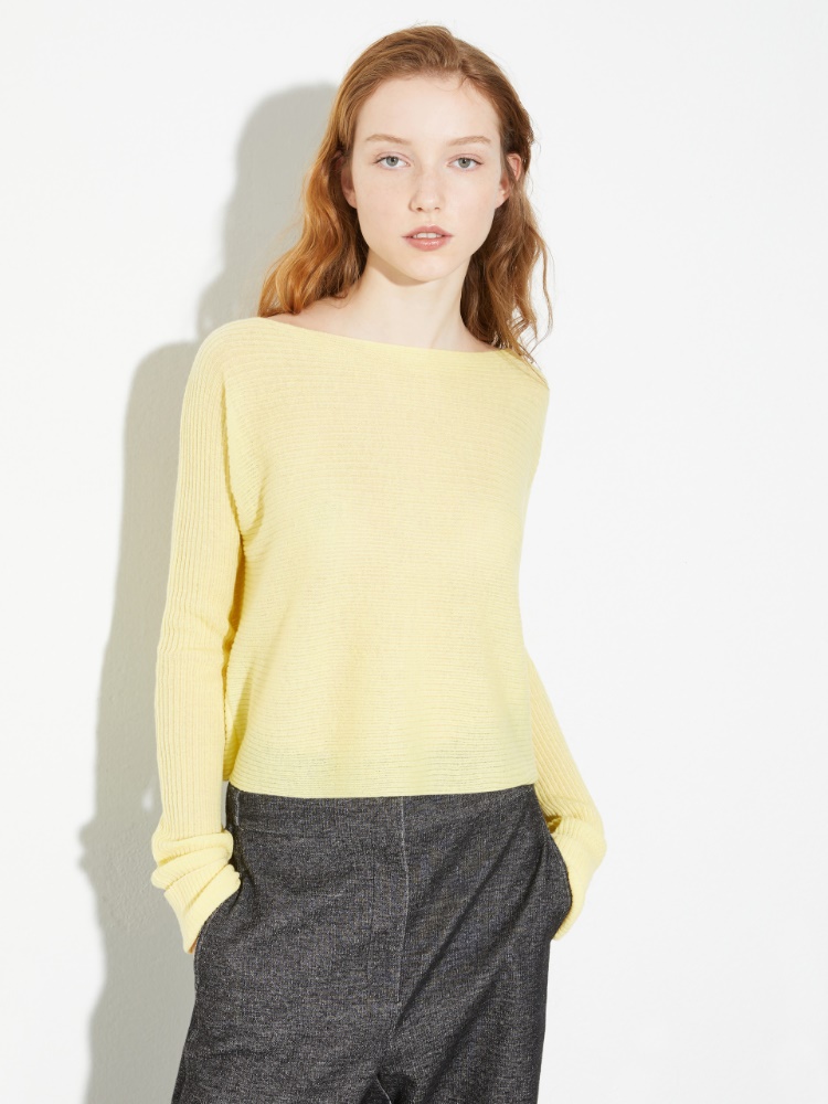 Ribbed wool and alpaca jumper - YELLOW - MAX&Co.