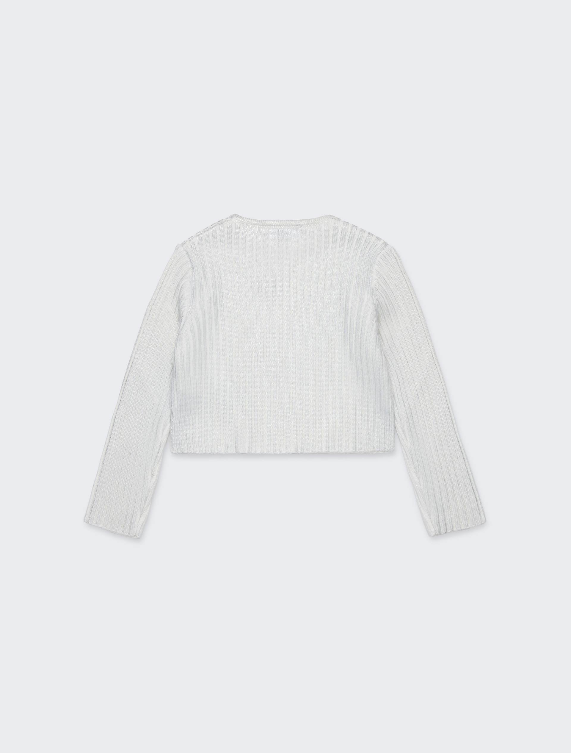 Pull en laine mélangée mylar côtelée KID - ARGENT - MAX&Co. - 2