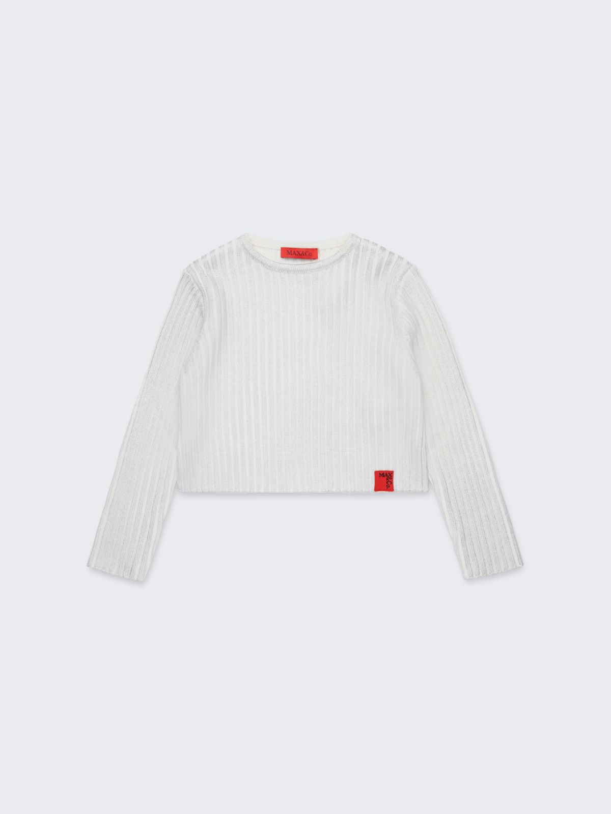 Pull en laine mélangée mylar côtelée KID - ARGENT - MAX&Co. - 3