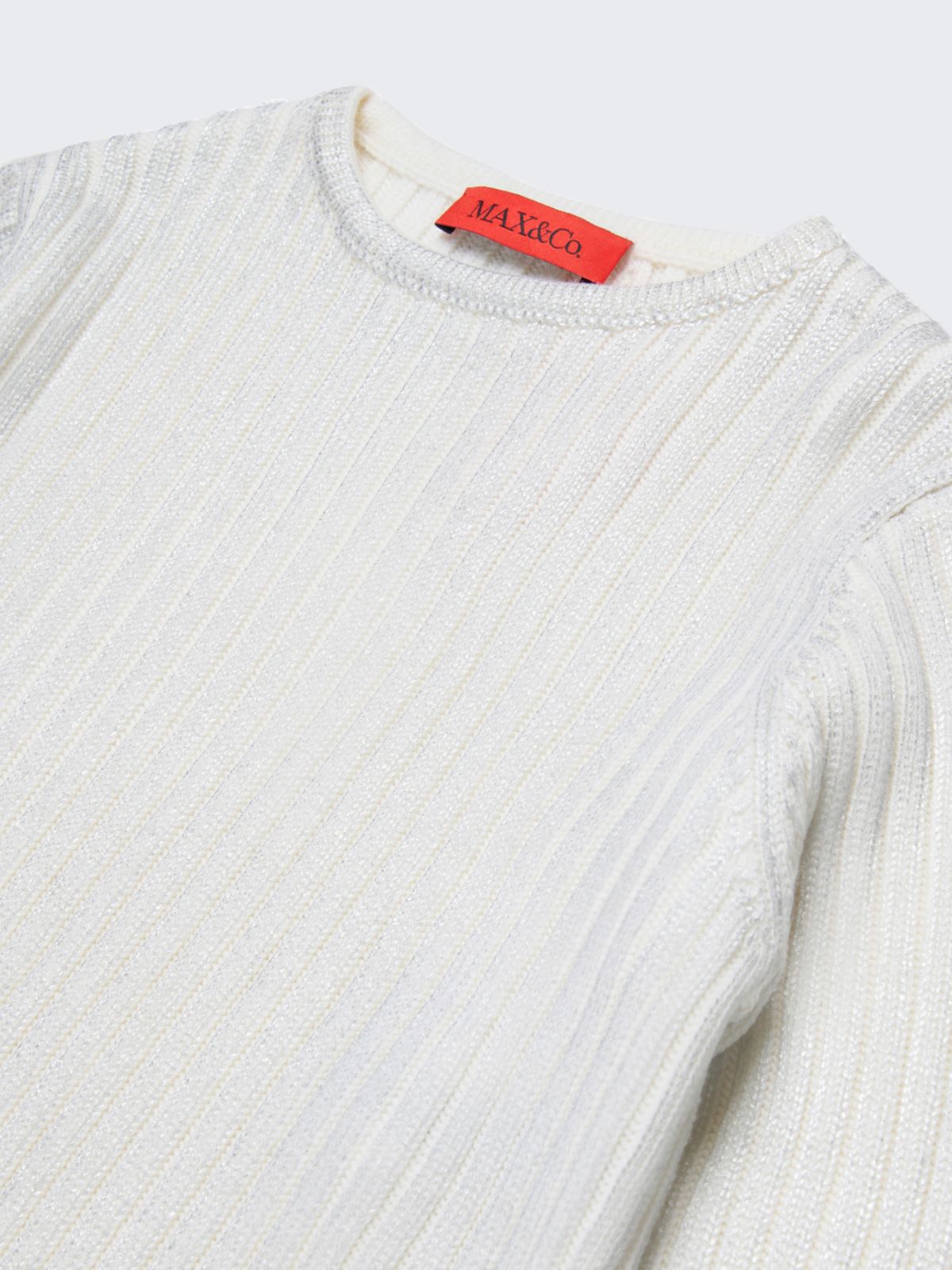 Pull en laine mélangée mylar côtelée KID - ARGENT - MAX&Co.