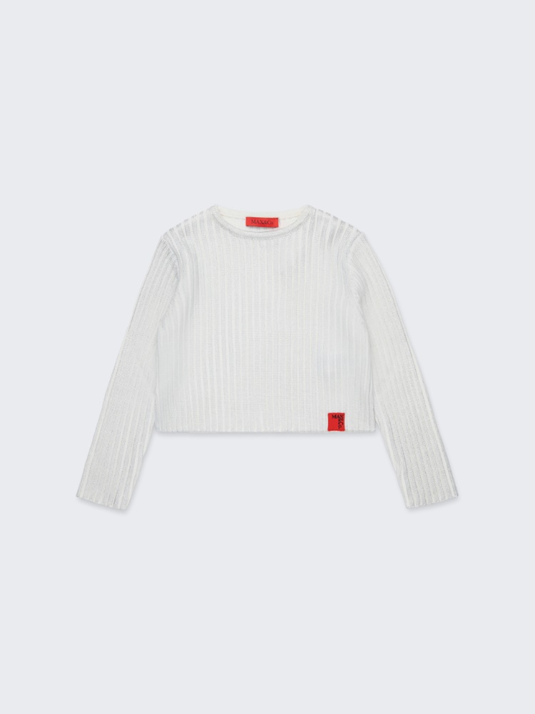 Pull en laine mélangée mylar côtelée KID - ARGENT - MAX&Co.