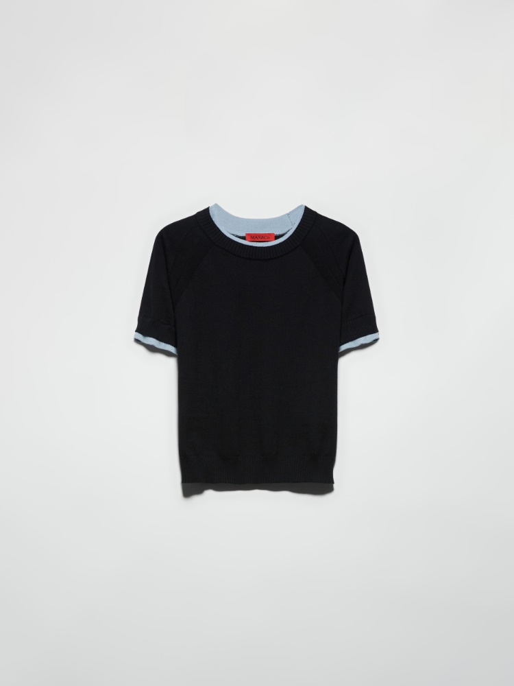 Cotton and cashmere T-shirt - BLACK - MAX&Co.