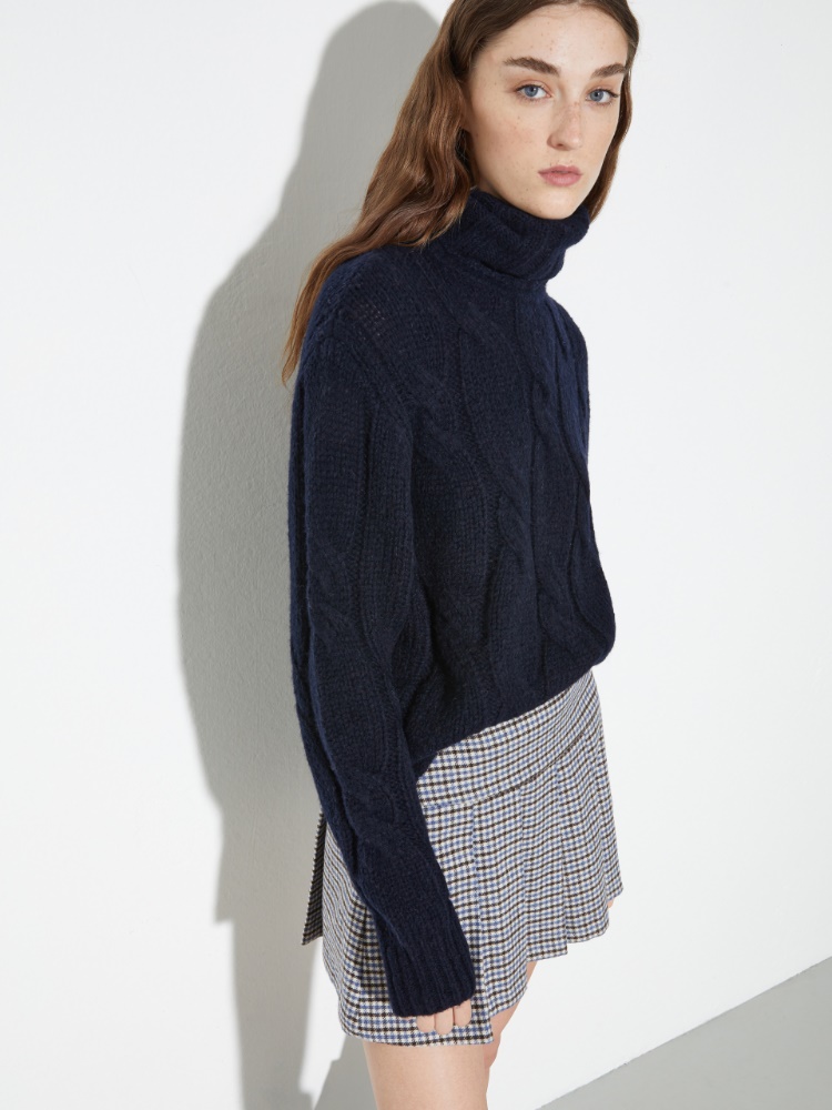 Jersey esponjoso trenzado - AZUL - MAX&Co.