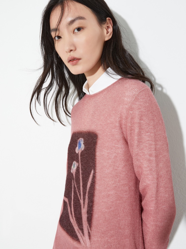 Bedruckter Pullover aus Wolle und Alpaka - MAX&Co. - 3