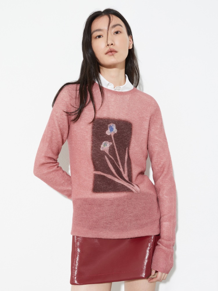 Bedruckter Pullover aus Wolle und Alpaka - MAX&Co.