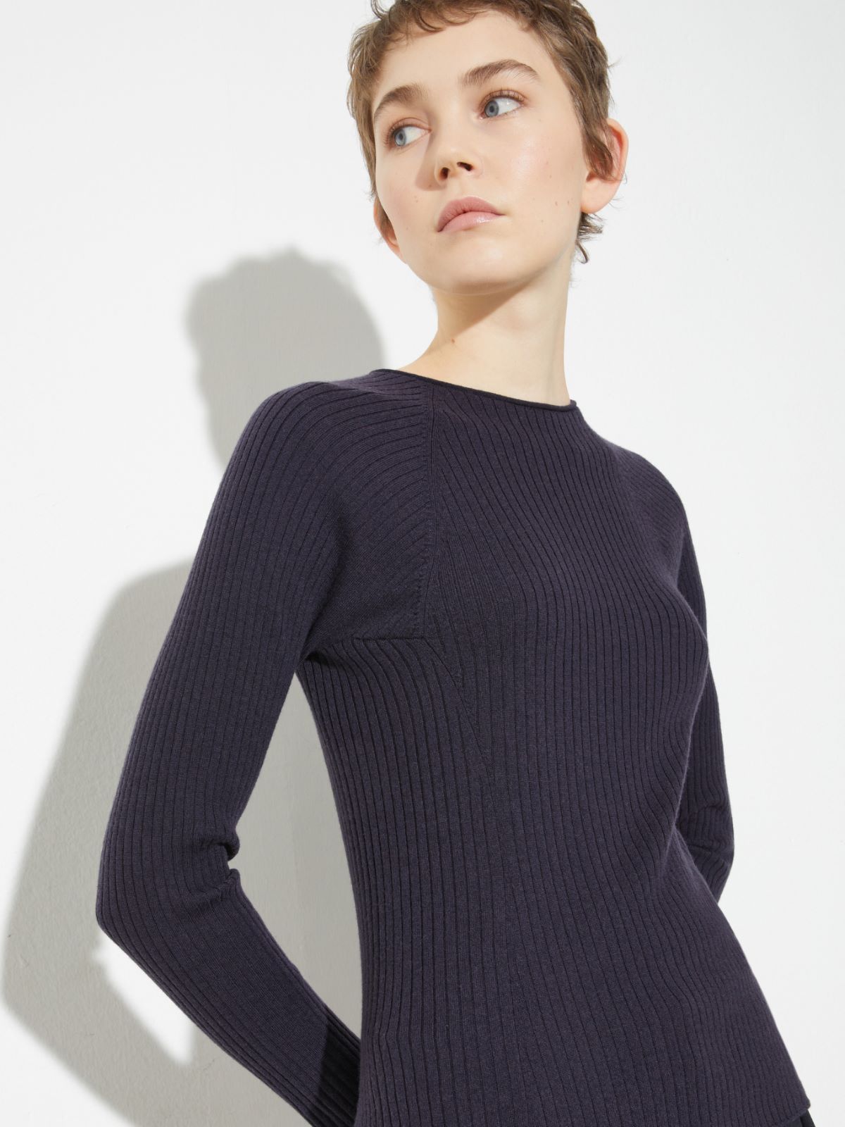 Jersey ajustado de lana pura - AZUL - MAX&Co. - 3