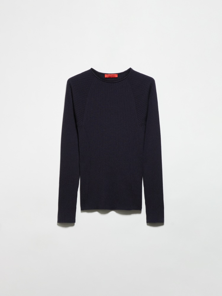 Slim-fit wool jumper - NAVY - MAX&Co.