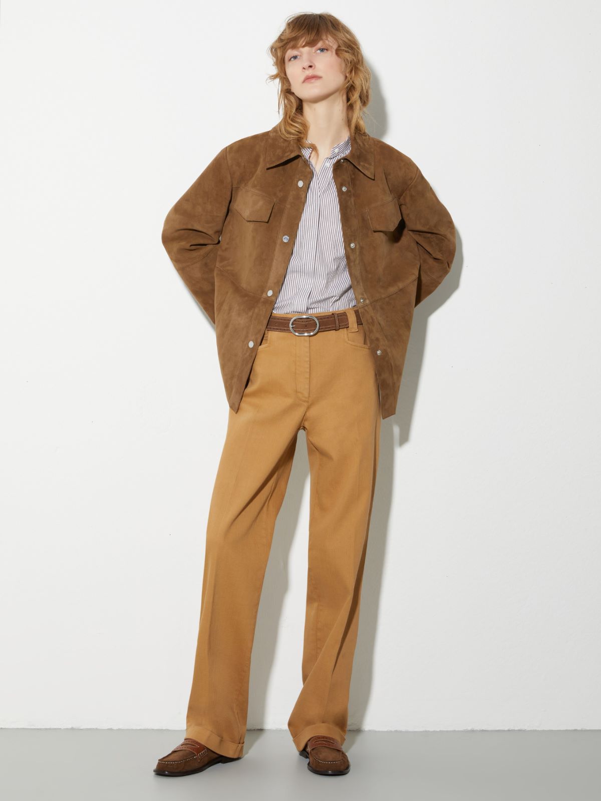Veste en cuir suédé - OCRE - MAX&Co. - 4