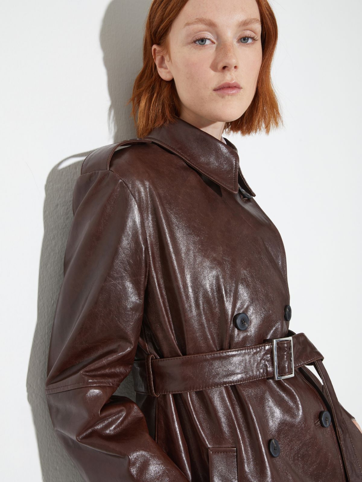Leather trench coat - BROWN - MAX&Co. - 3