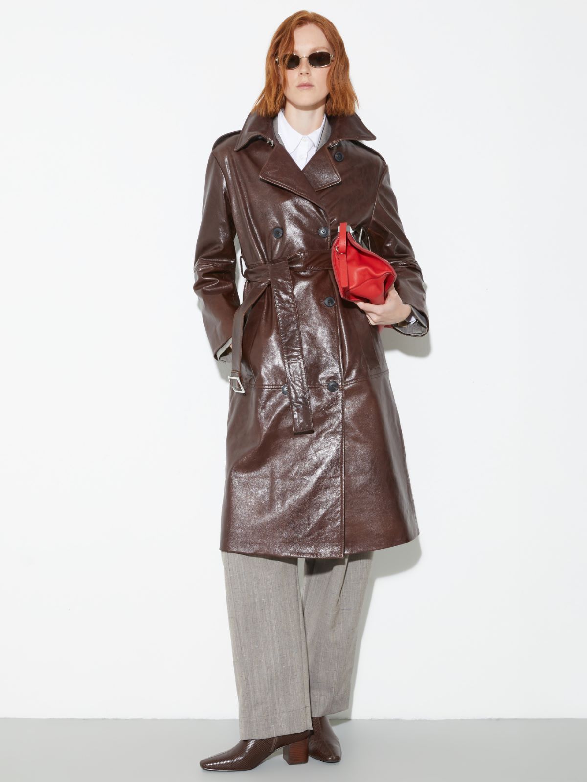 Leather trench coat - BROWN - MAX&Co. - 4