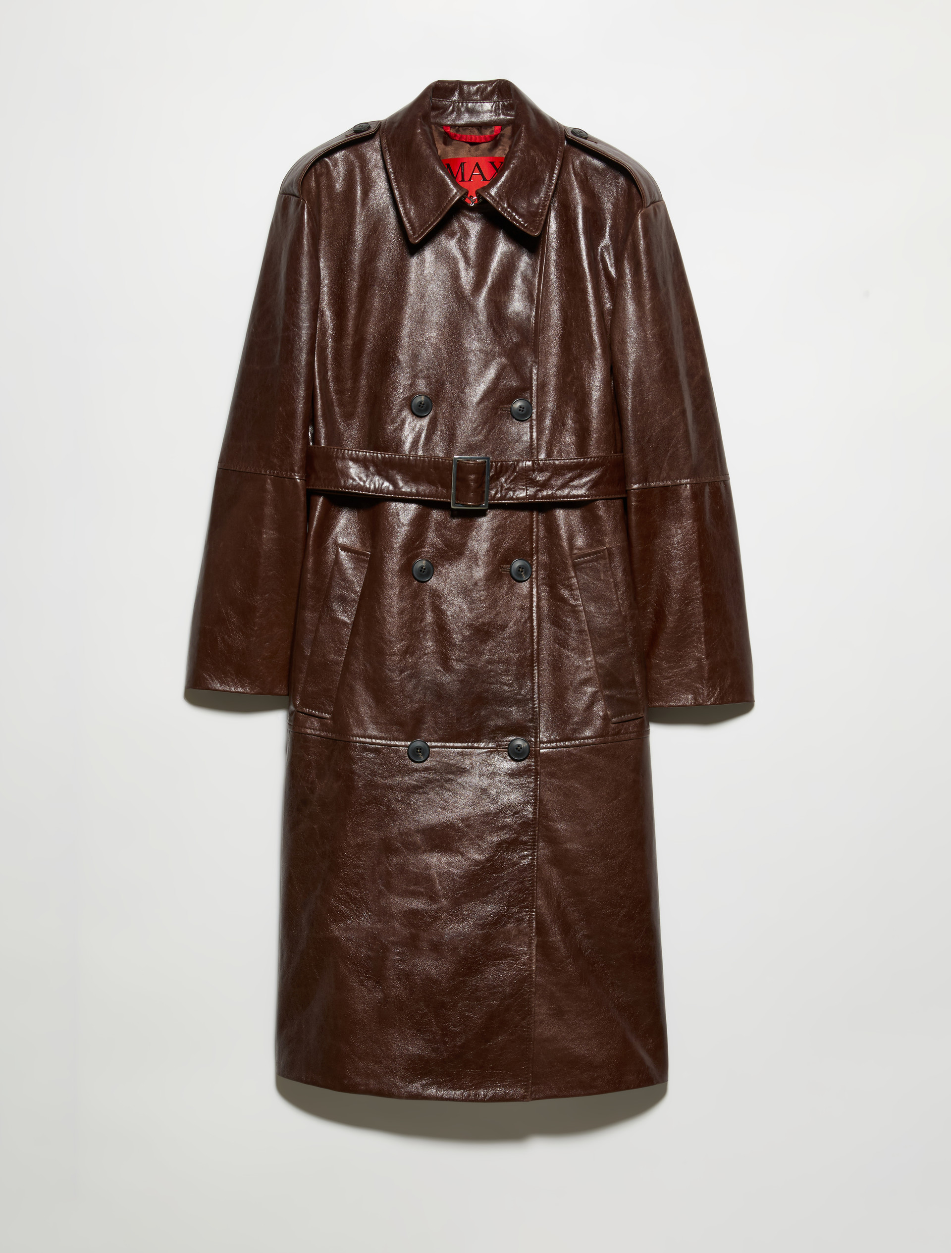 Leather trench coat, brown | MAX&Co. Leather trench coat - BROWN - MAX&Co. - 5
