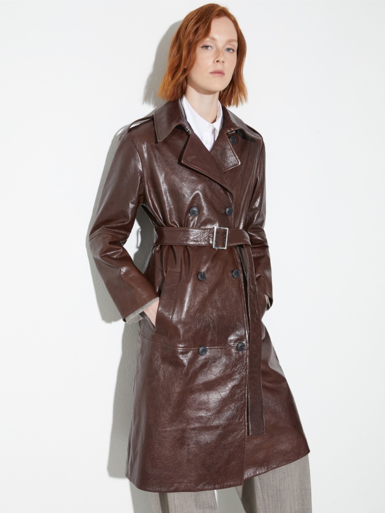 Leather trench coat - BROWN - MAX&Co.