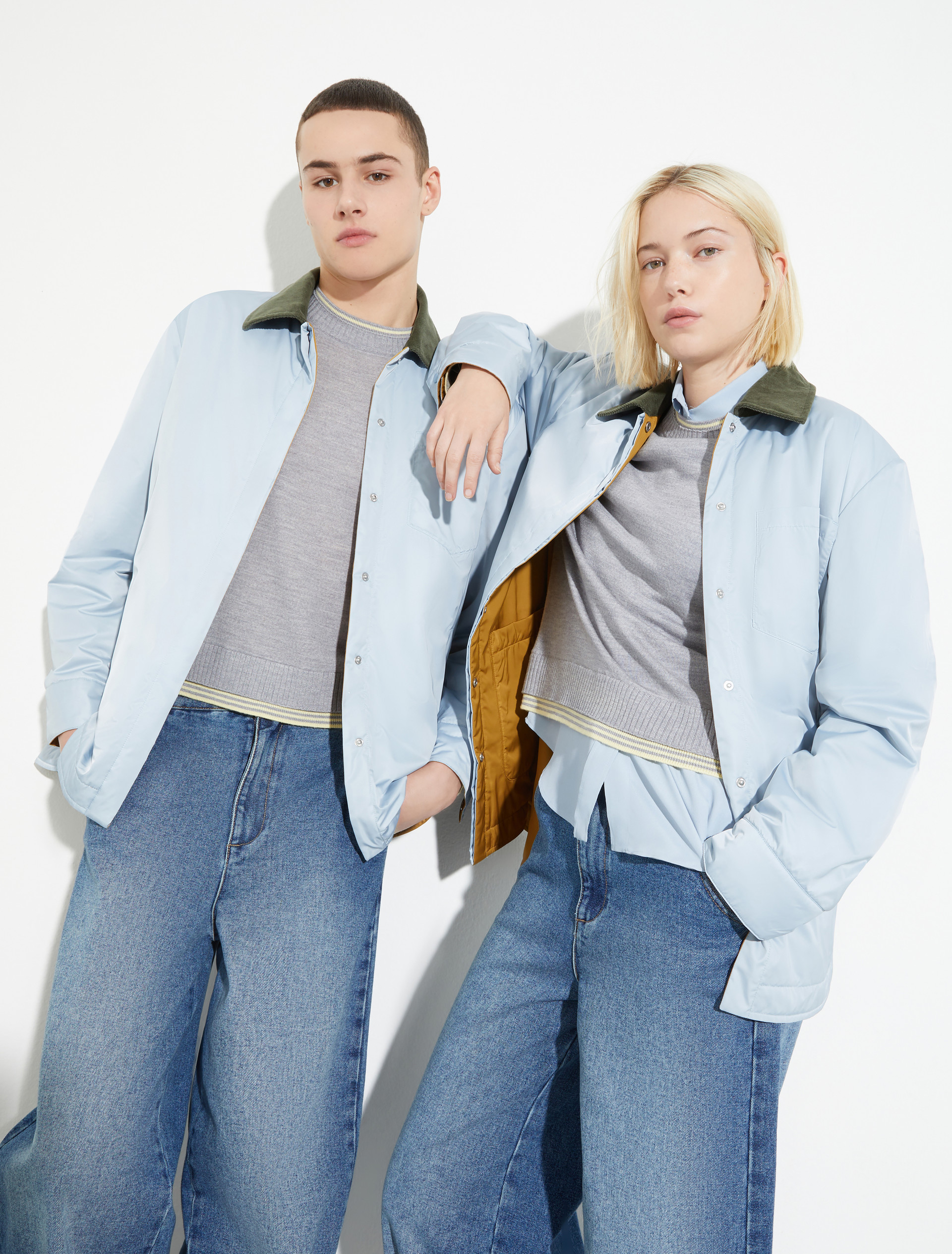 Reversible padded shacket, sky-blue | MAX&Co. Reversible padded shacket - SKY-BLUE - MAX&Co.