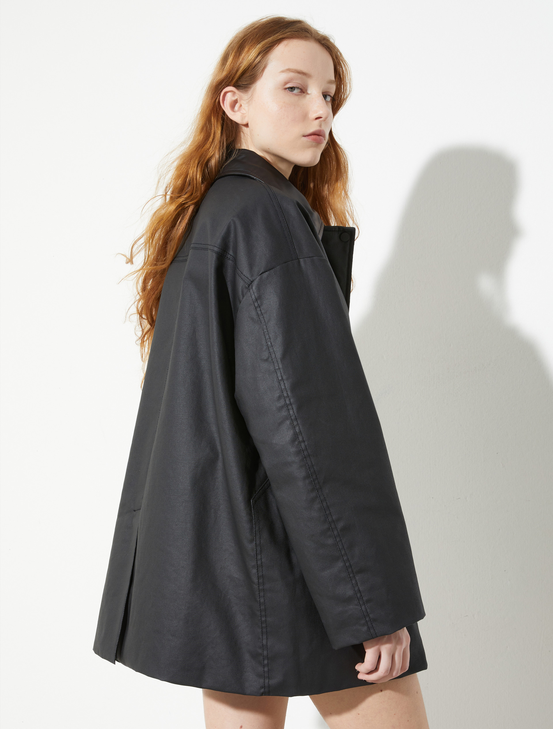 Padded coated-gabardine jacket, black | MAX&Co. Padded coated-gabardine jacket - BLACK - MAX&Co. - 2