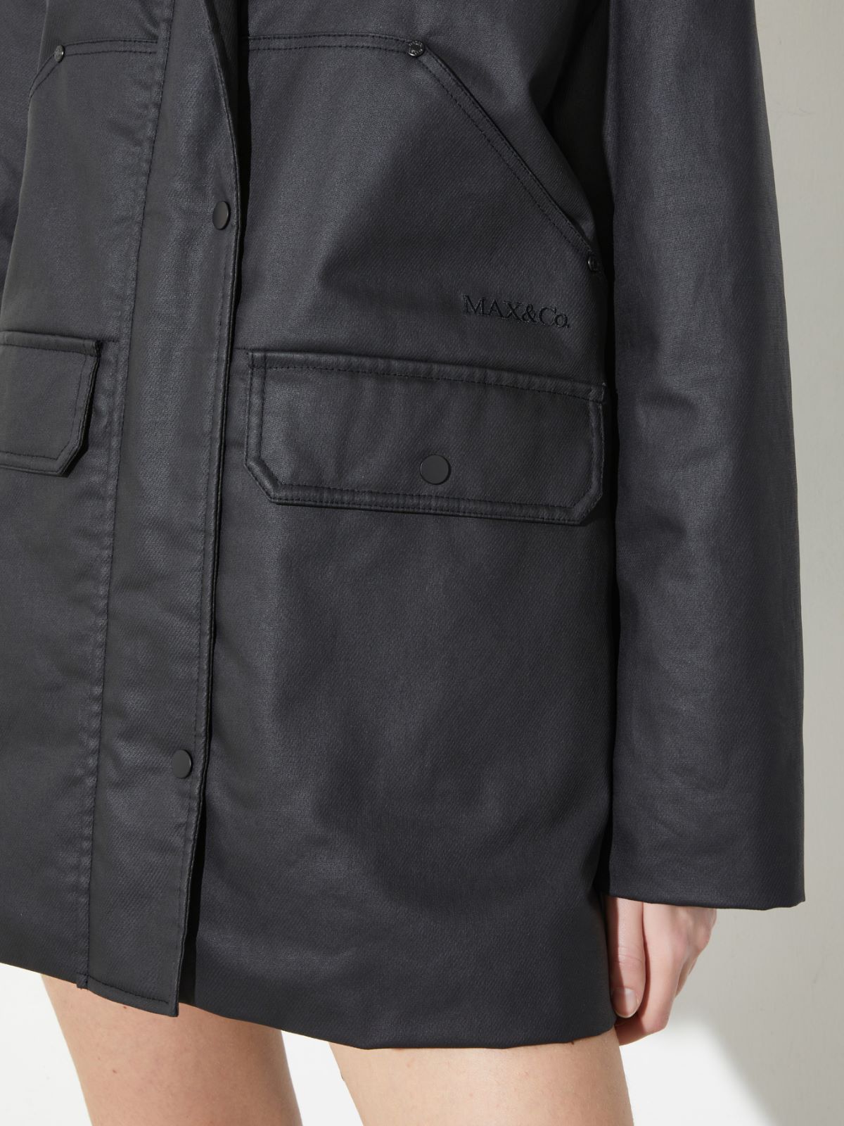 Padded coated-gabardine jacket - BLACK - MAX&Co. - 3